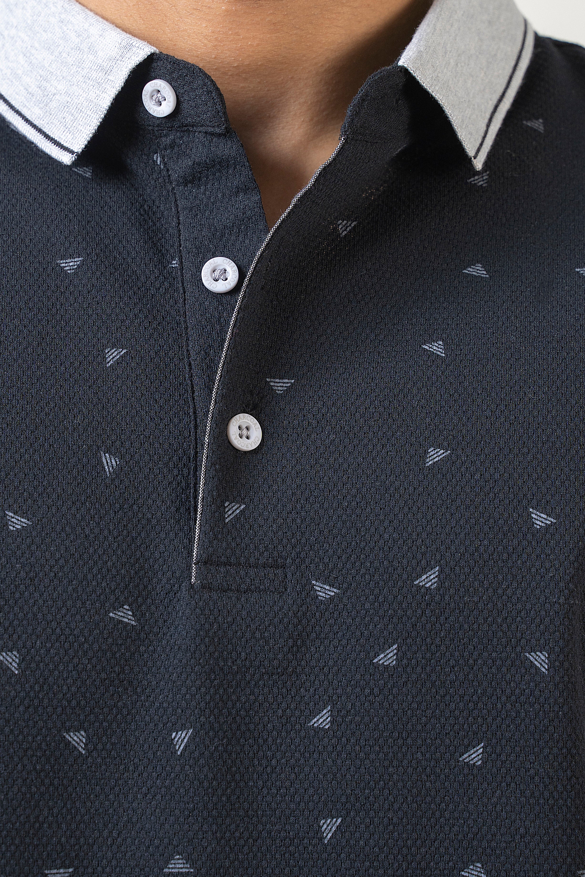 POLO TIPPING COLLAR BLACK - Image 3
