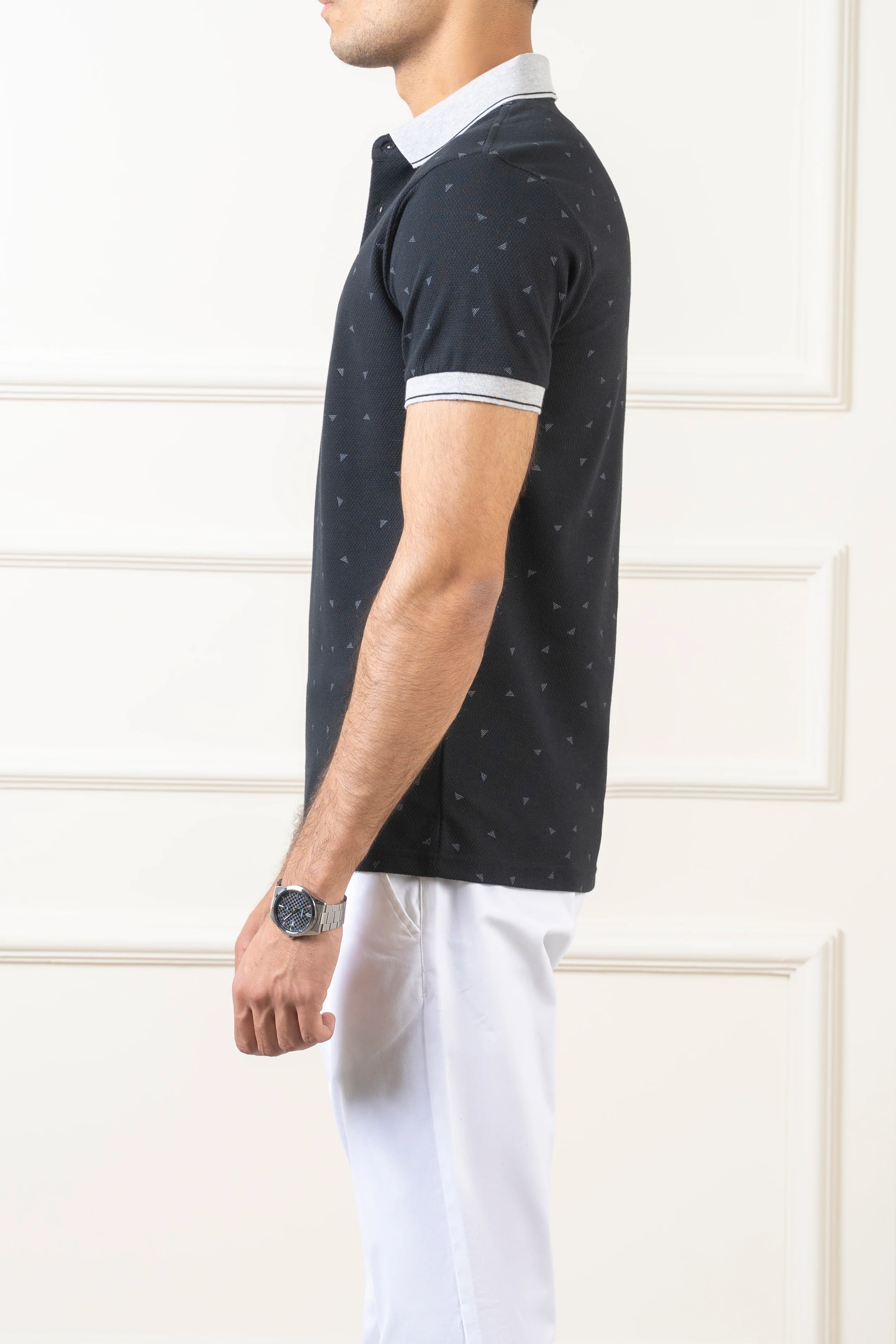 POLO TIPPING COLLAR BLACK - Image 4