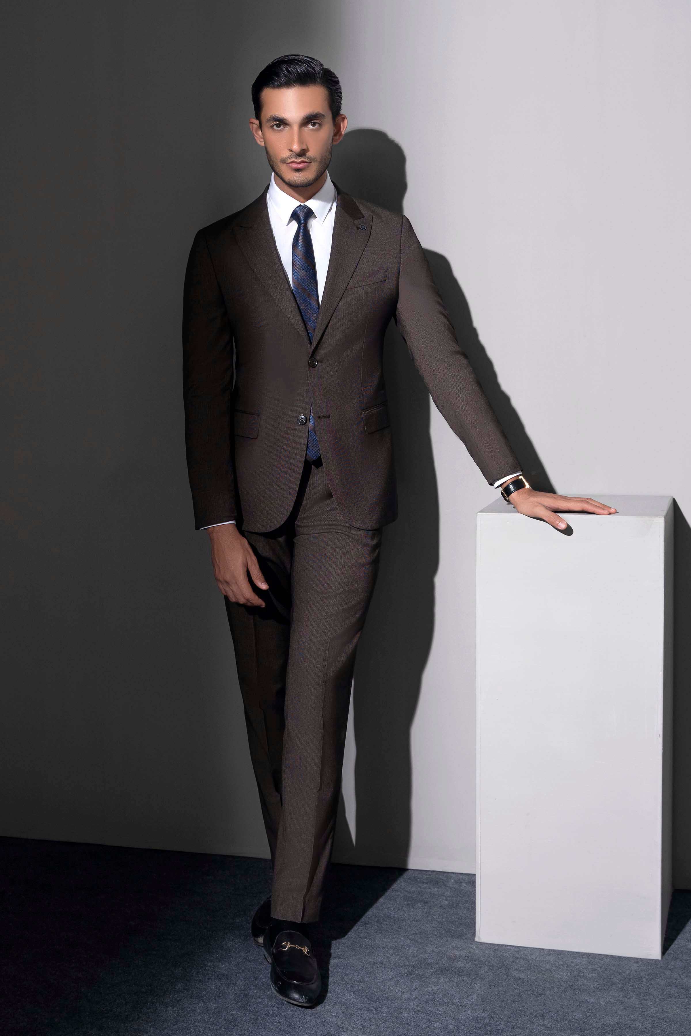 PREMIUM 2 PIECE SUIT BROWN - Image 2