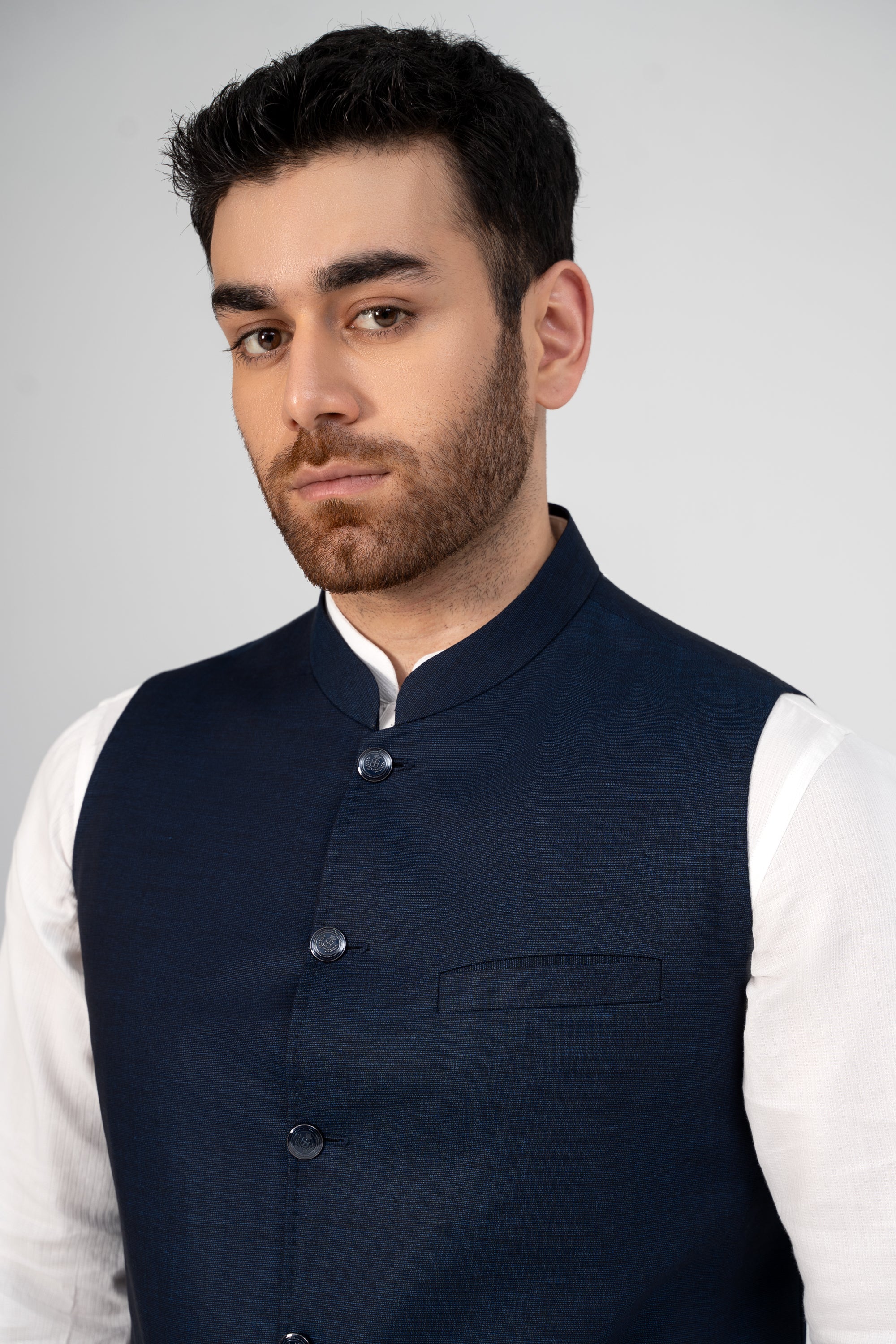 PREMIUM COTTON BLENDED WAISTCOAT DENIM - Image 2