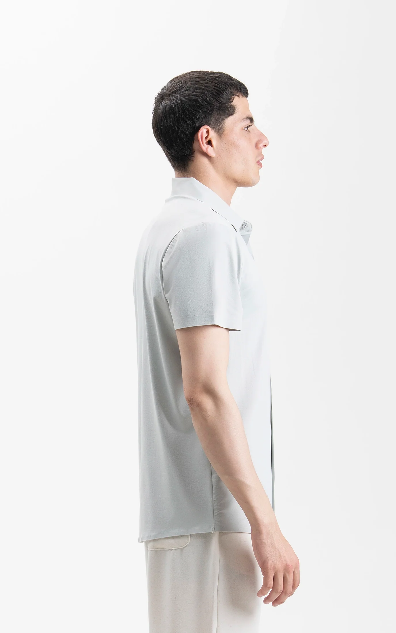PREMIUM NYLON CASUAL SHIRT PALE BLUE - Image 4