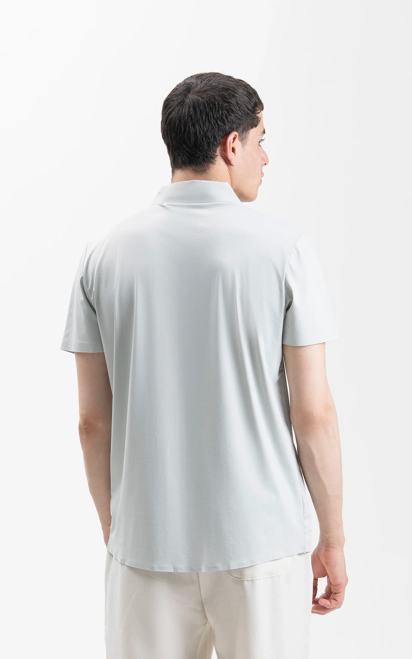 PREMIUM NYLON CASUAL SHIRT PALE BLUE - Image 5