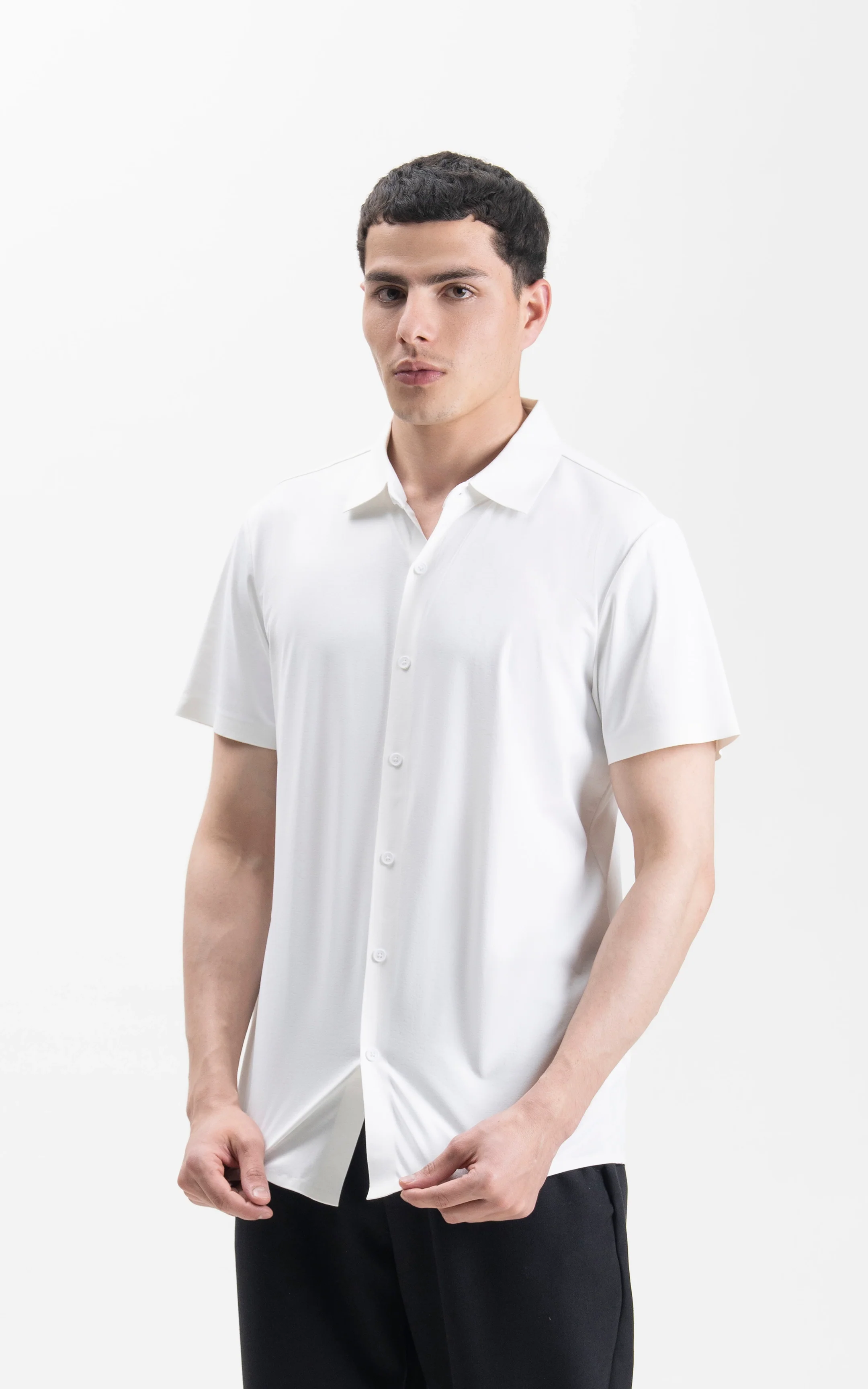 PREMIUM NYLON CASUAL SHIRT WHITE - Image 3