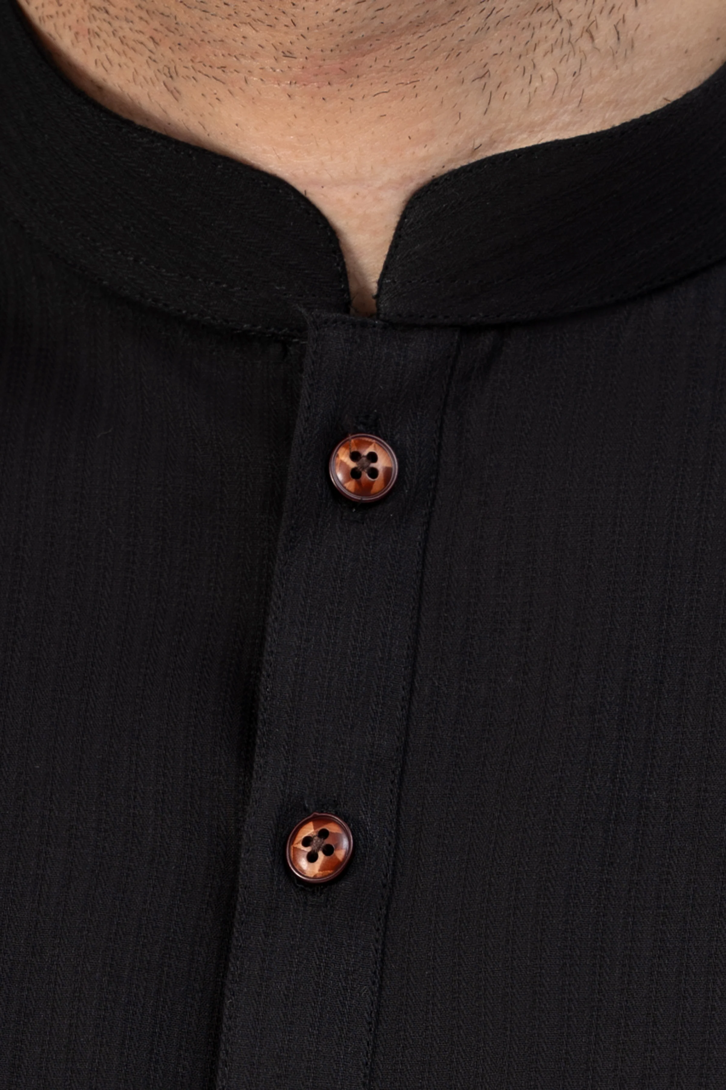 PREMIUM SELF DOBBY KURTA BLACK - Image 5