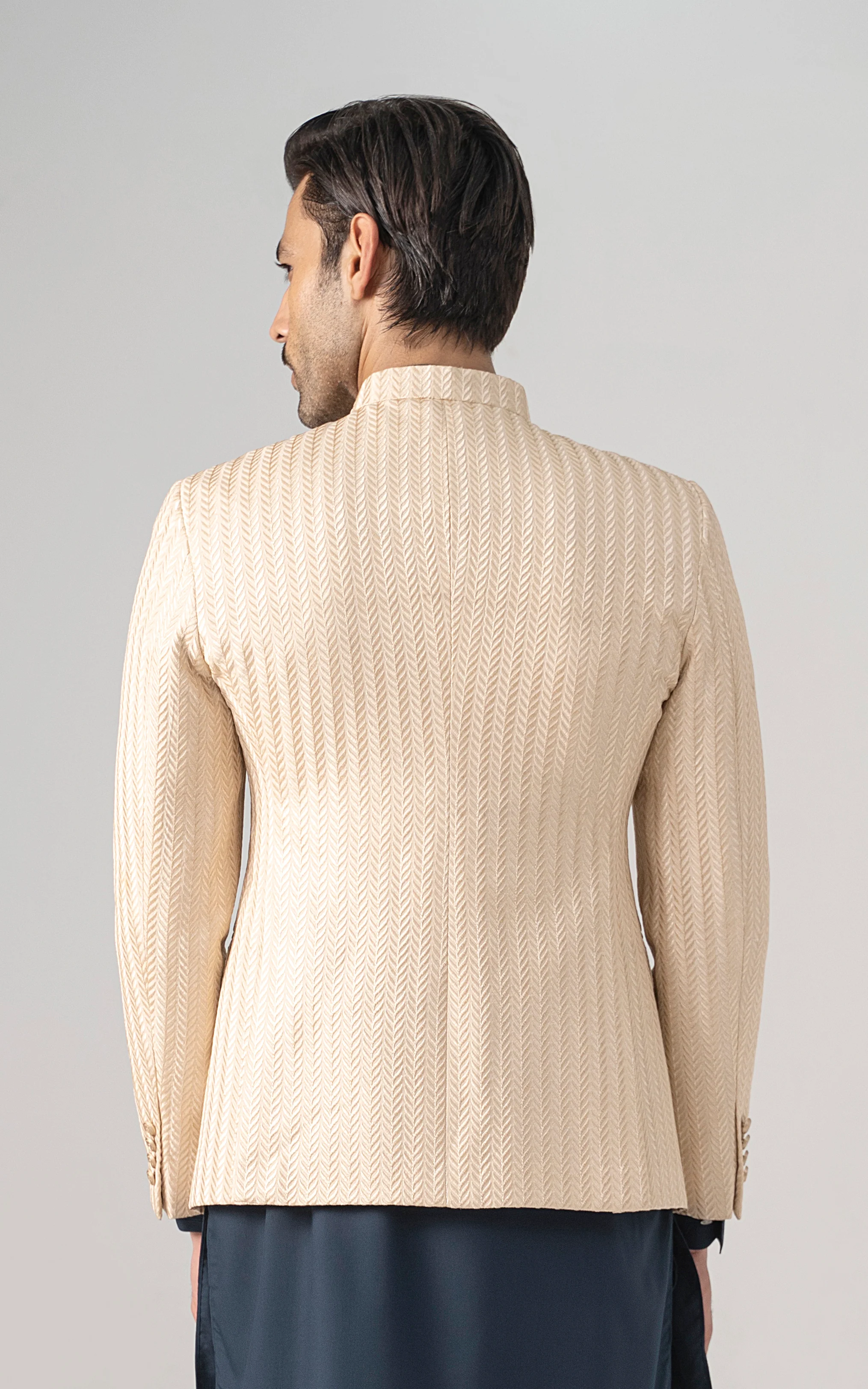 EMBROIDERED PRINCE COAT- FESTIVE COLLECTION FAWN - Image 5