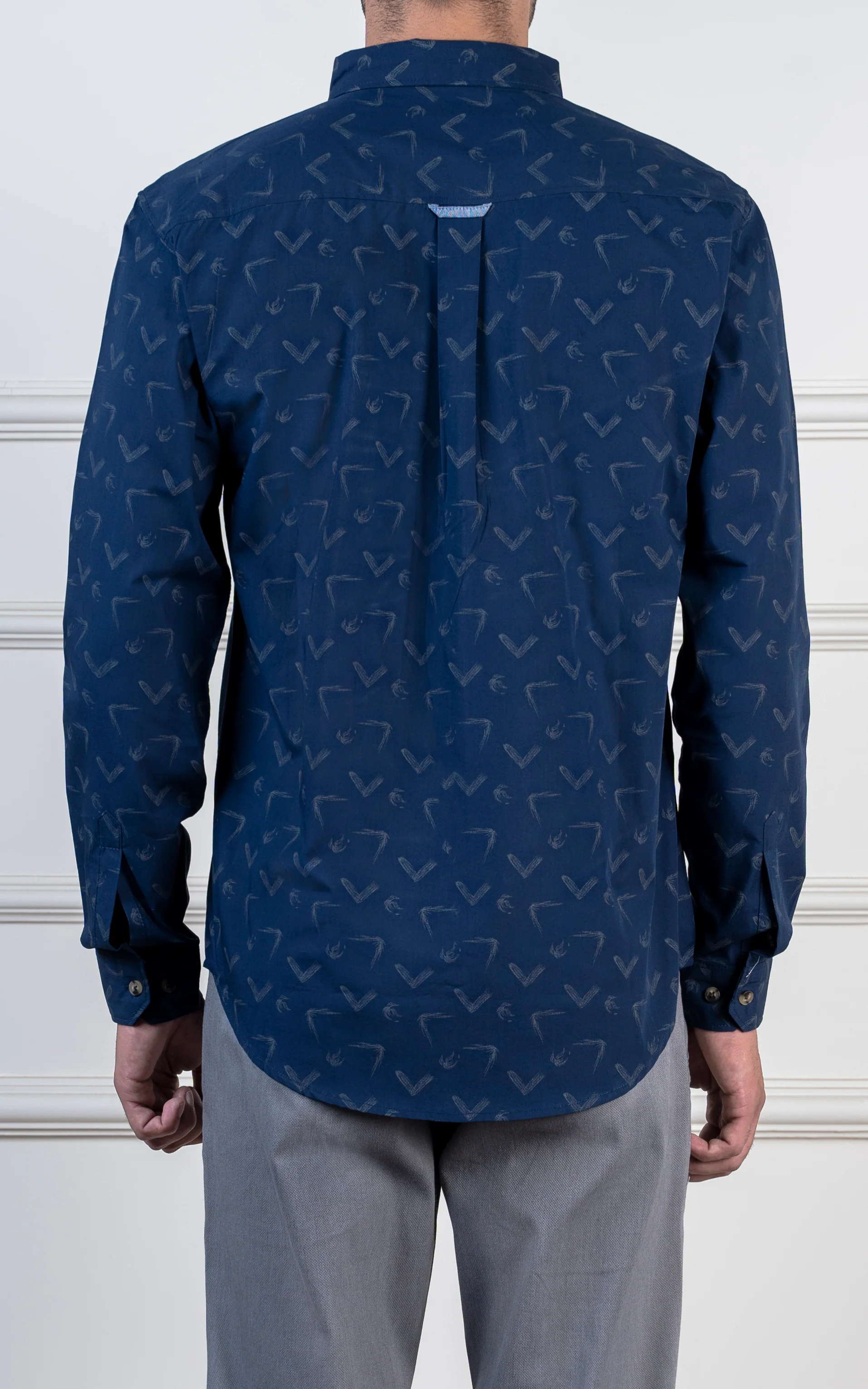 PRINTED CASUAL SHIRT NAVY - Image 5
