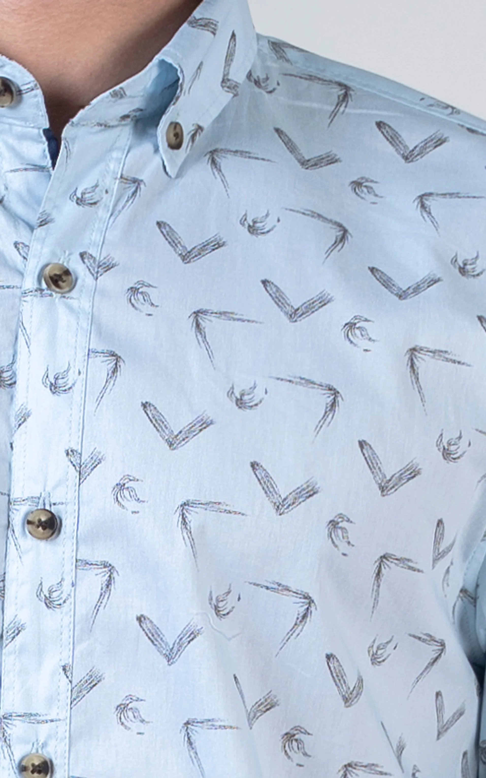 PRINTED CASUAL SHIRT SKY BLUE - Image 3