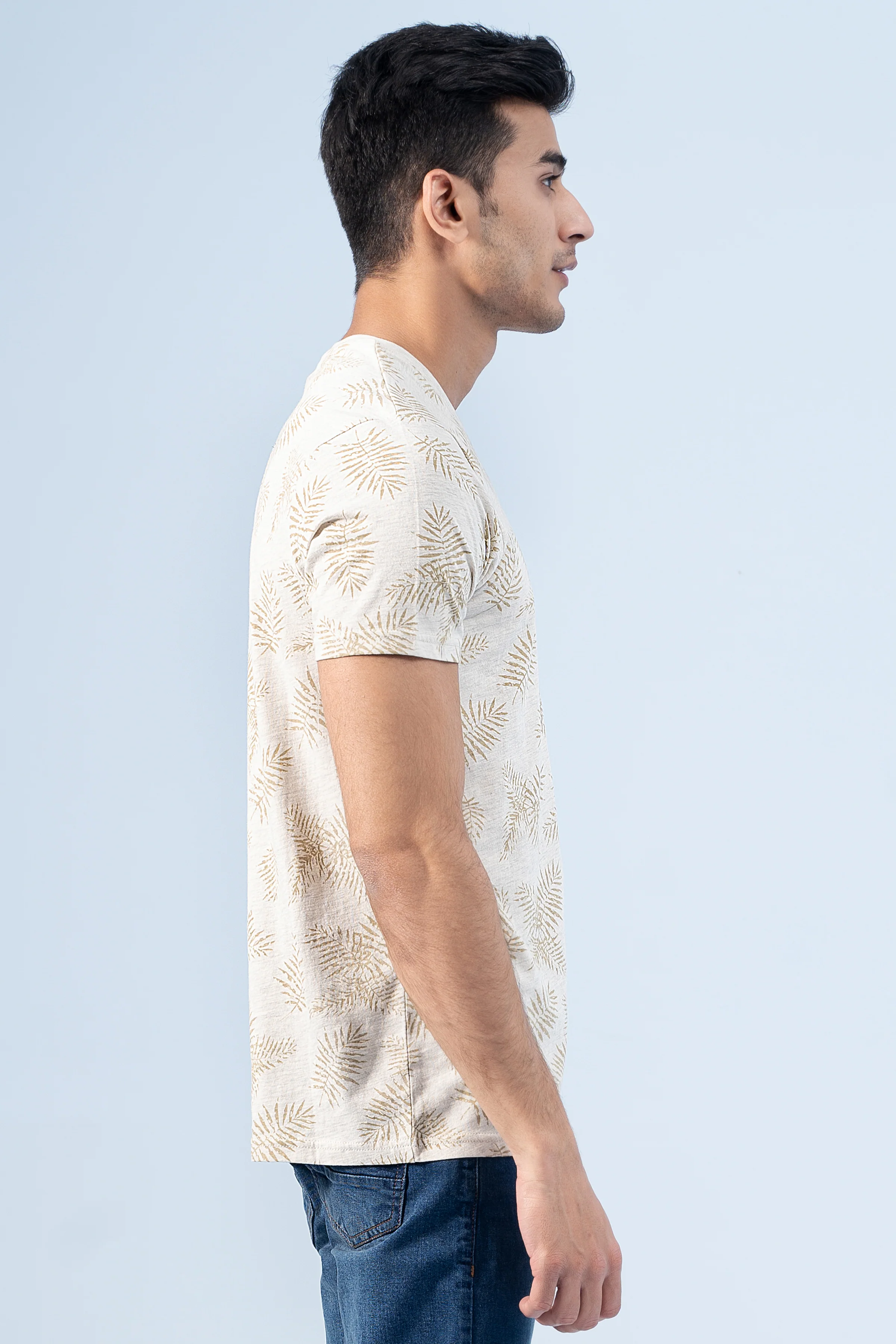 PRINTED T-SHIRT KHAKI - Image 3