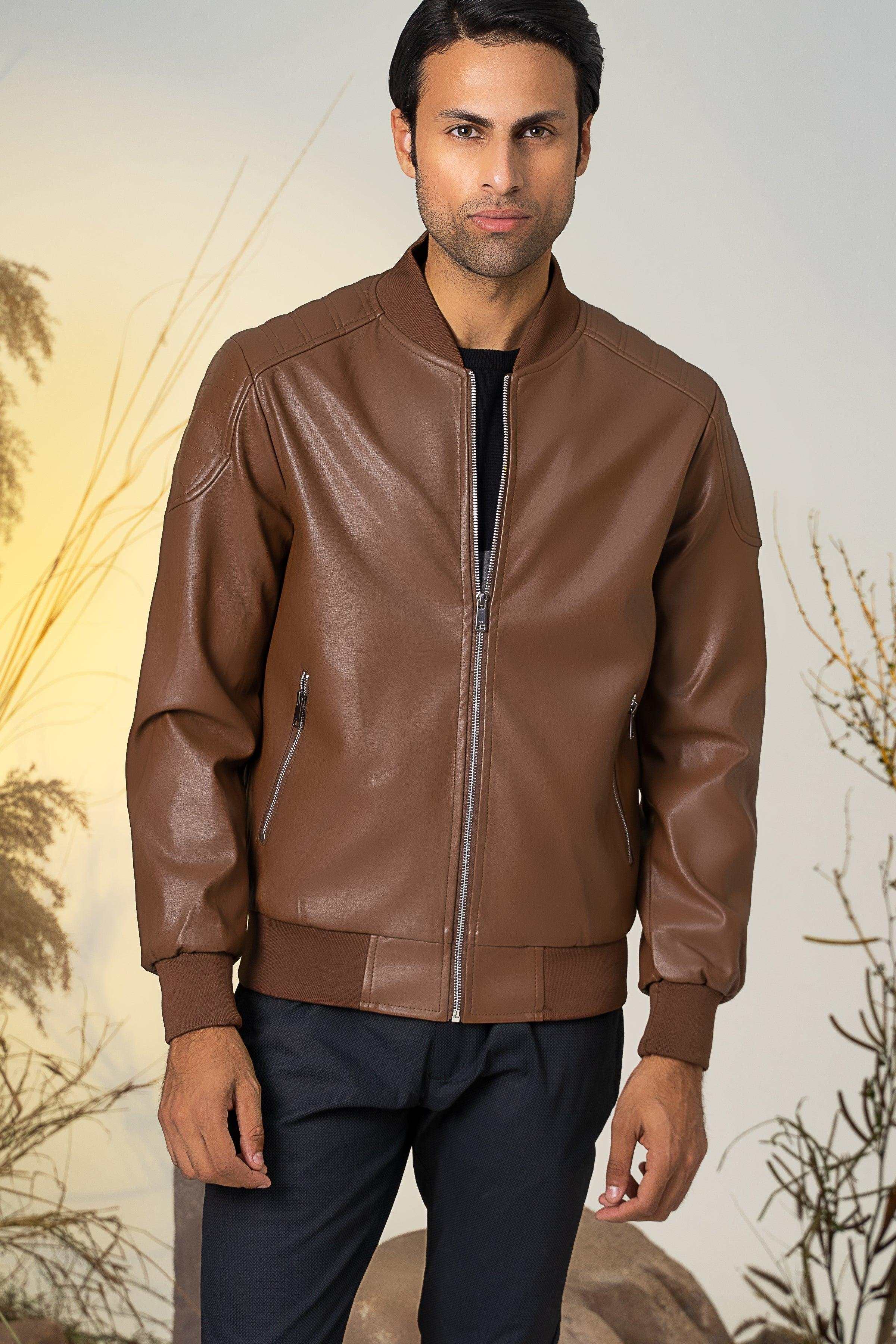 PU BOWSER JACKET COFFEE - Image 2