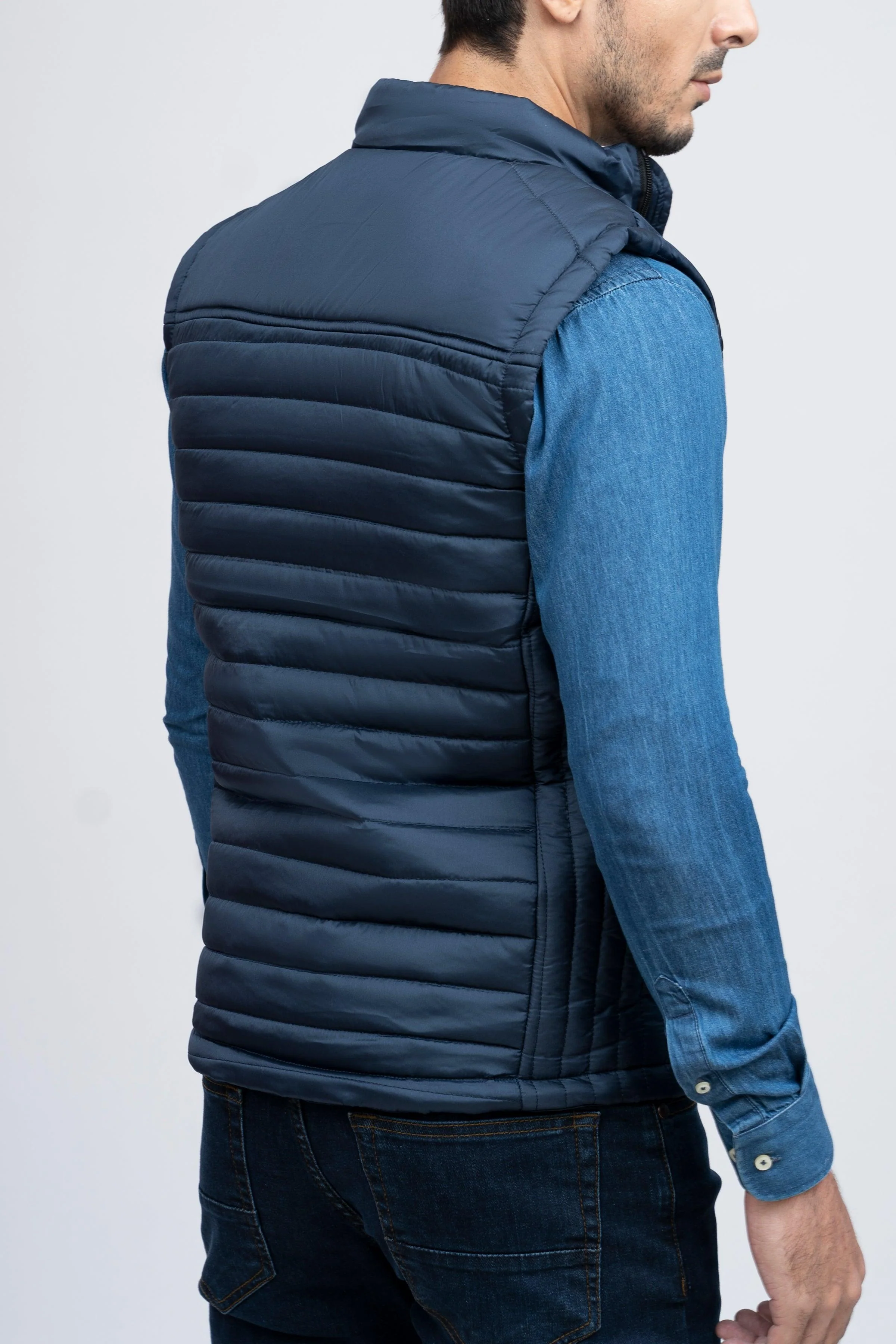 PUFFER JACKET S/L BLUE - Image 3