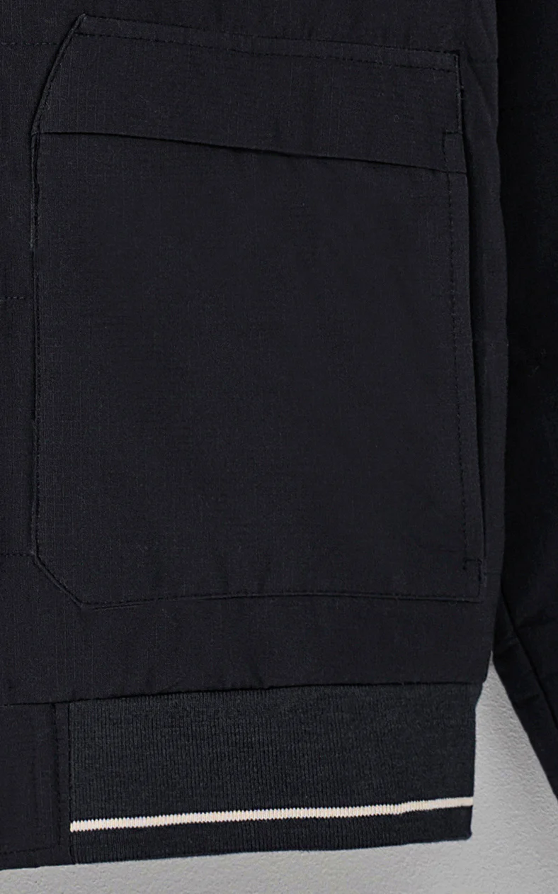 QUILTED FUR COLLAR JACKET BLACK - Image 3