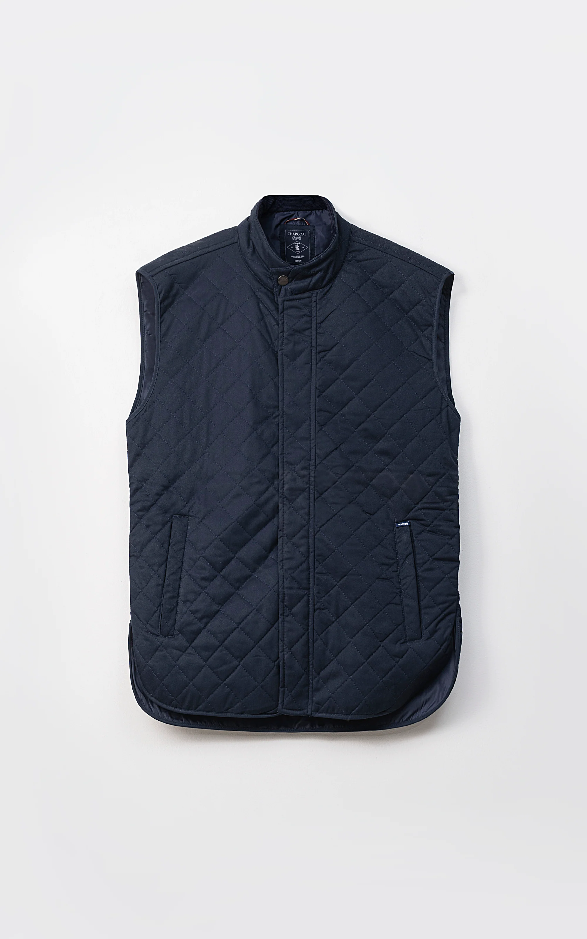 QUILTED SLEEVELESS JACKET NAVY