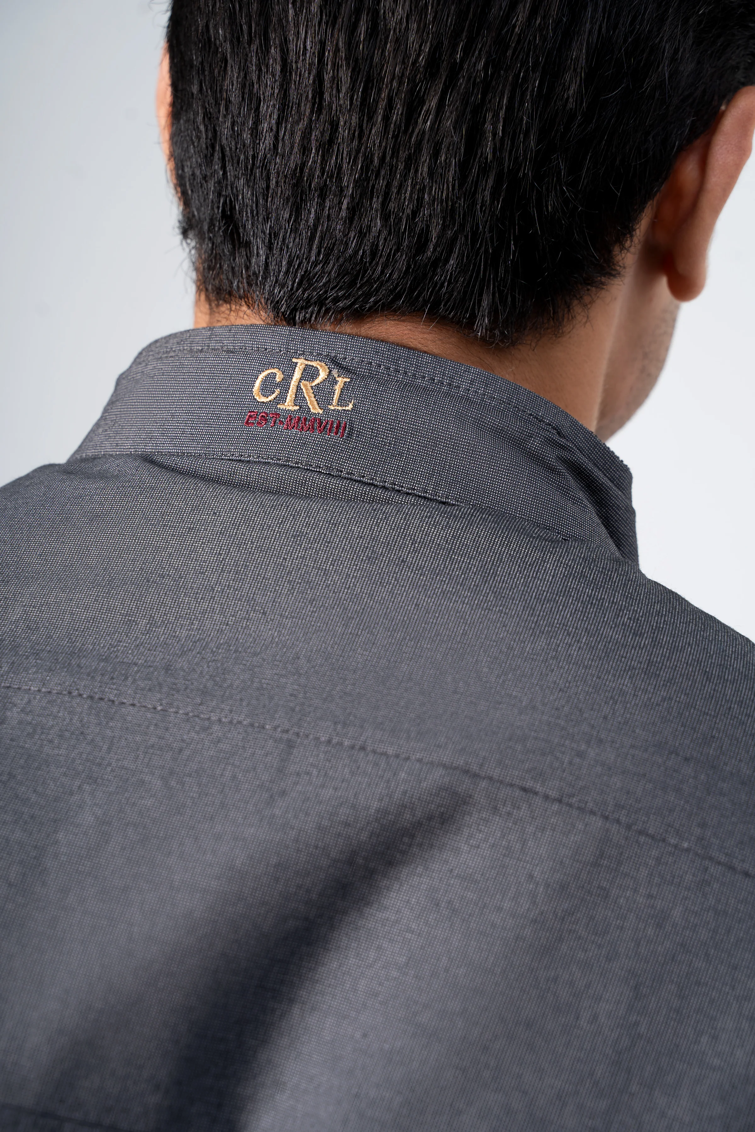 Quilted Textured Jacket Charcoal - Image 5