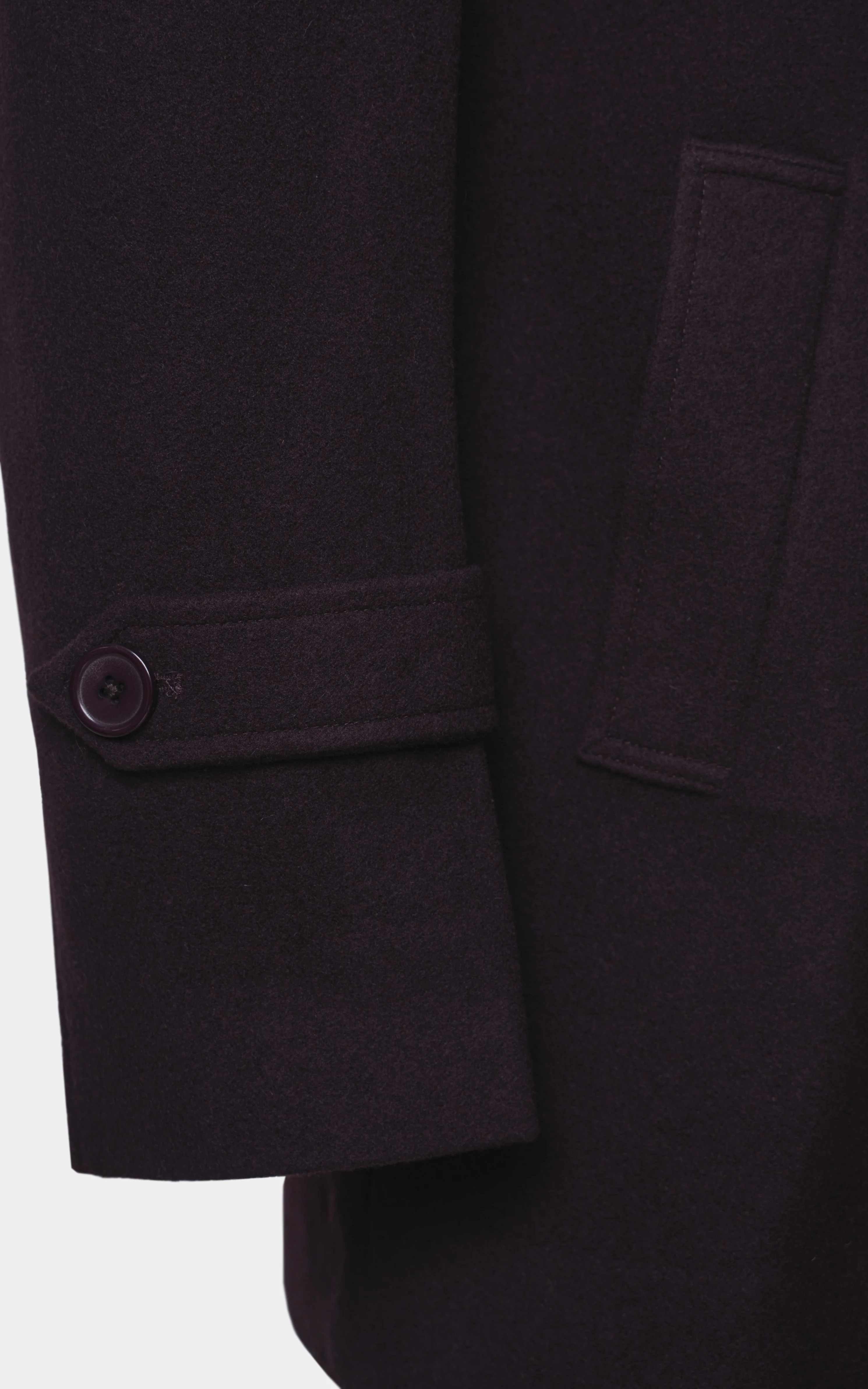 REGULAR COLLAR SMART FIT LONG COAT BURGANDY - Image 3