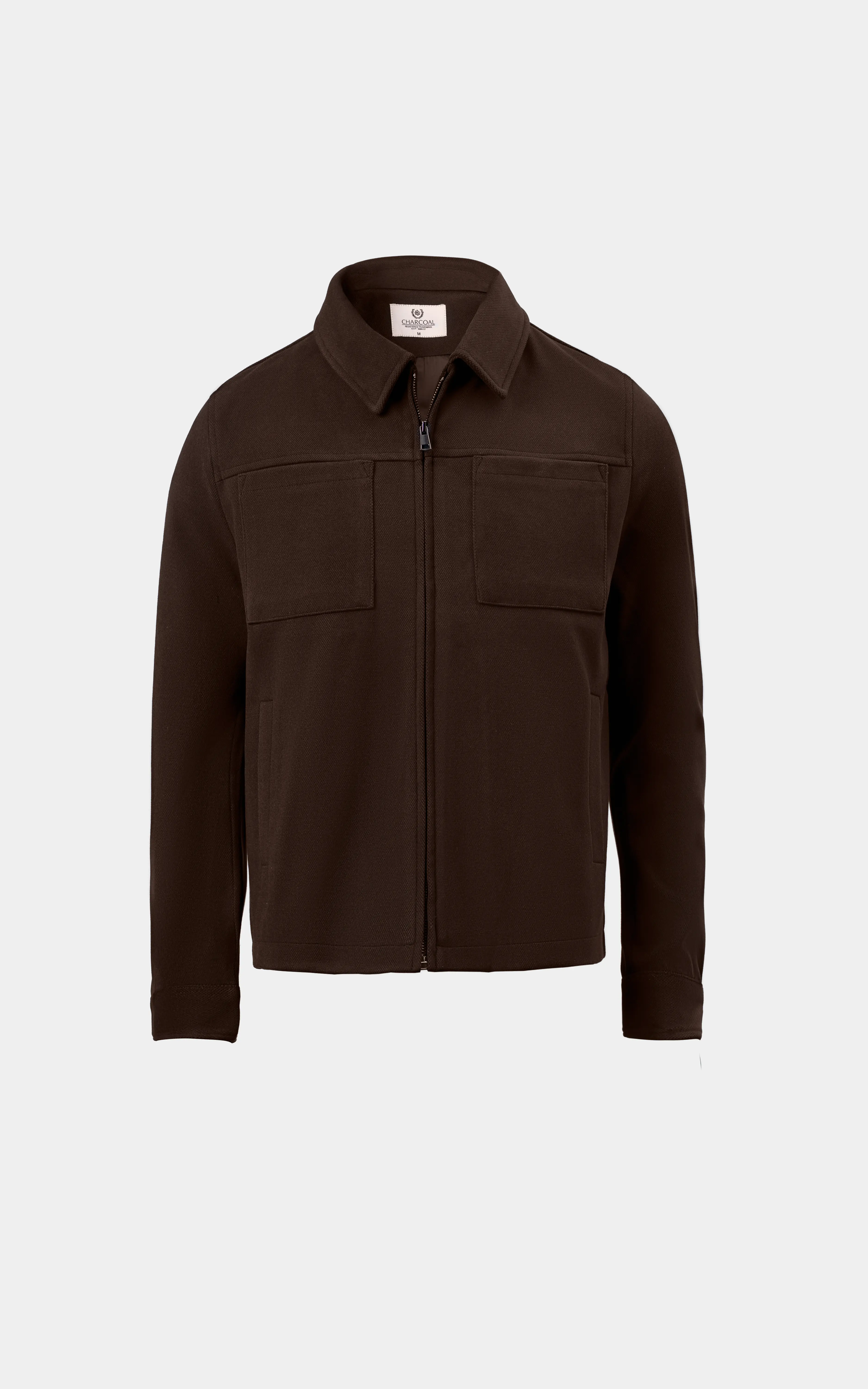 REGULAR FIT FULLSLEEVE COLLAR JACKET BROWN