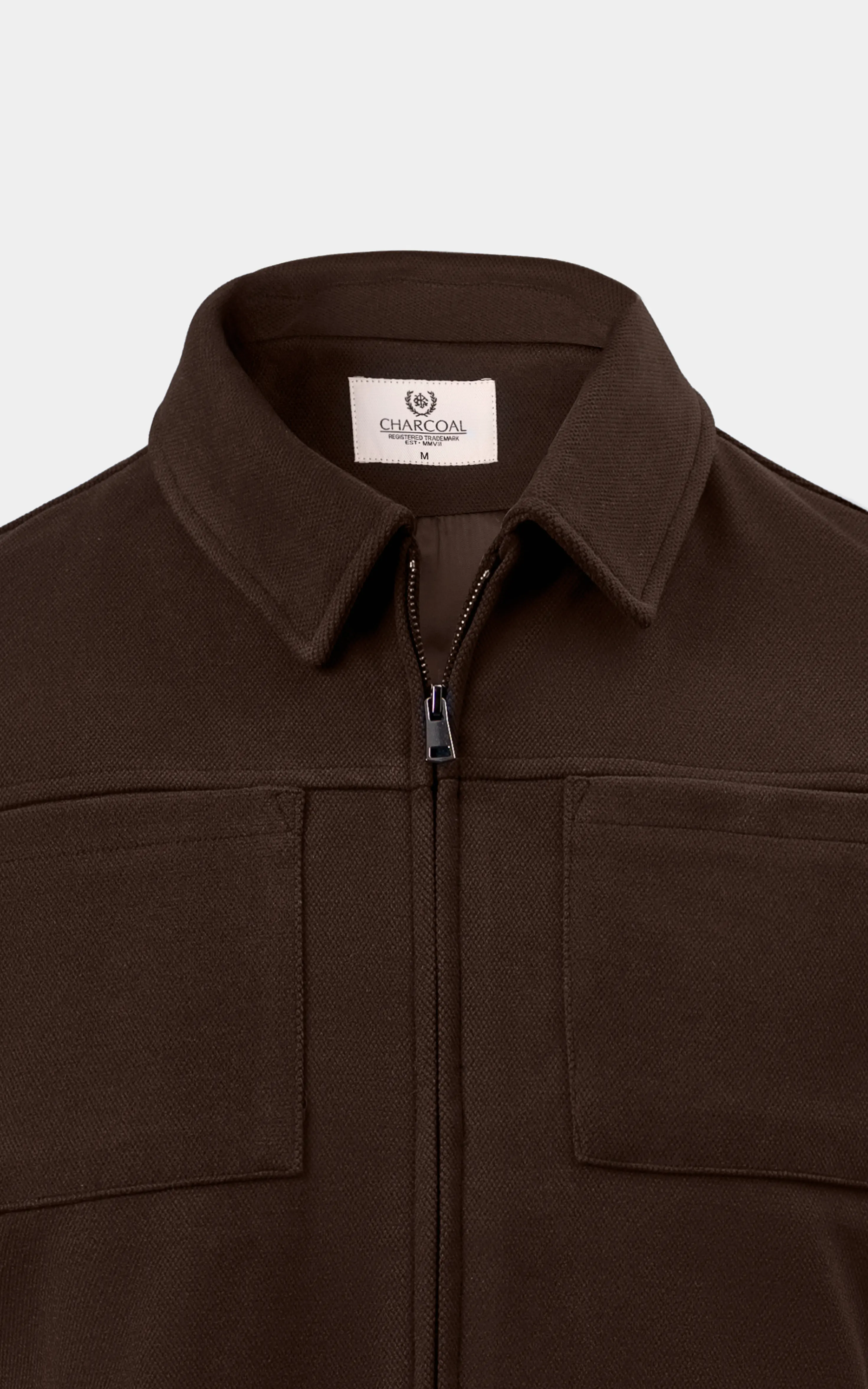 REGULAR FIT FULLSLEEVE COLLAR JACKET BROWN - Image 2