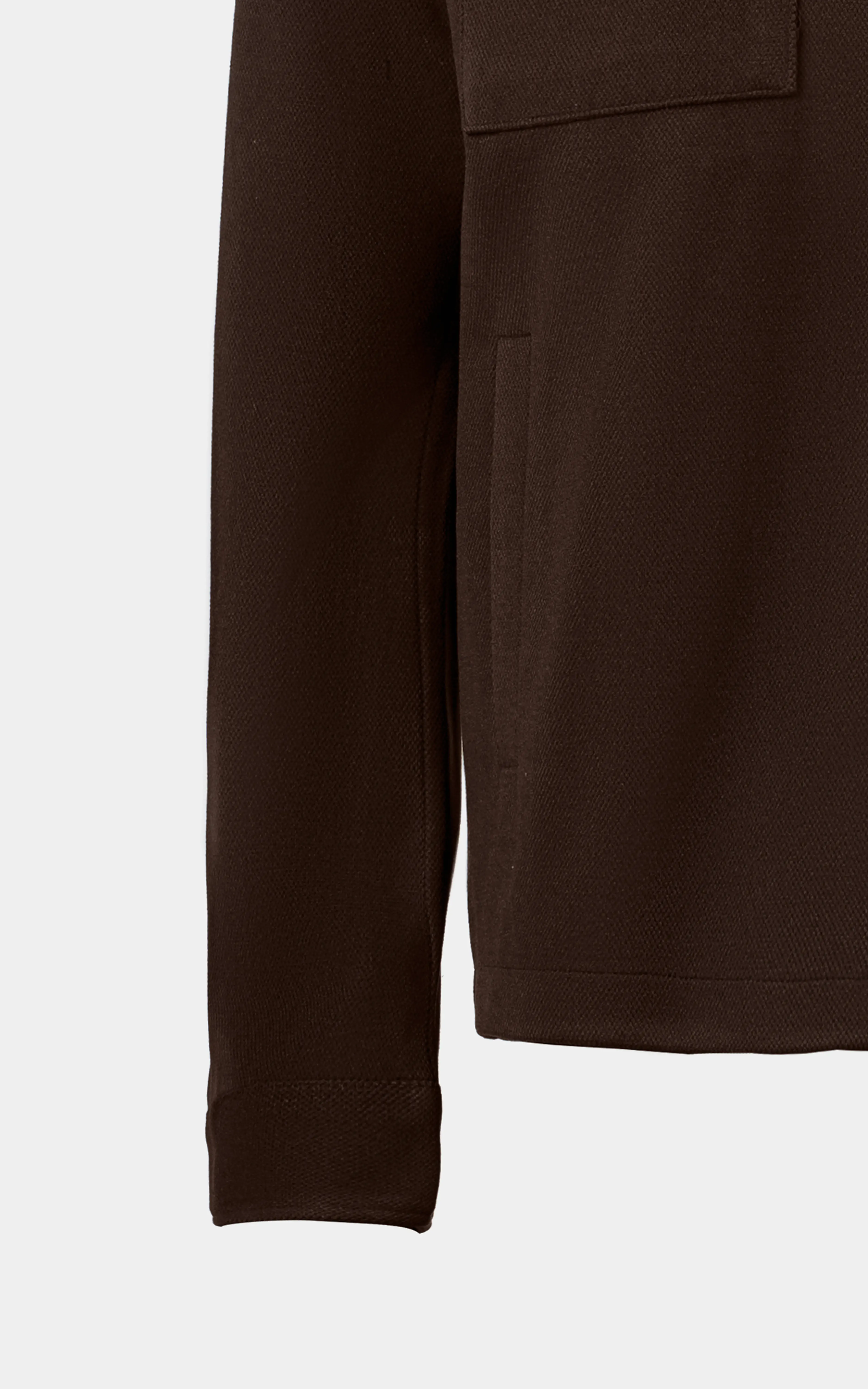 REGULAR FIT FULLSLEEVE COLLAR JACKET BROWN - Image 3