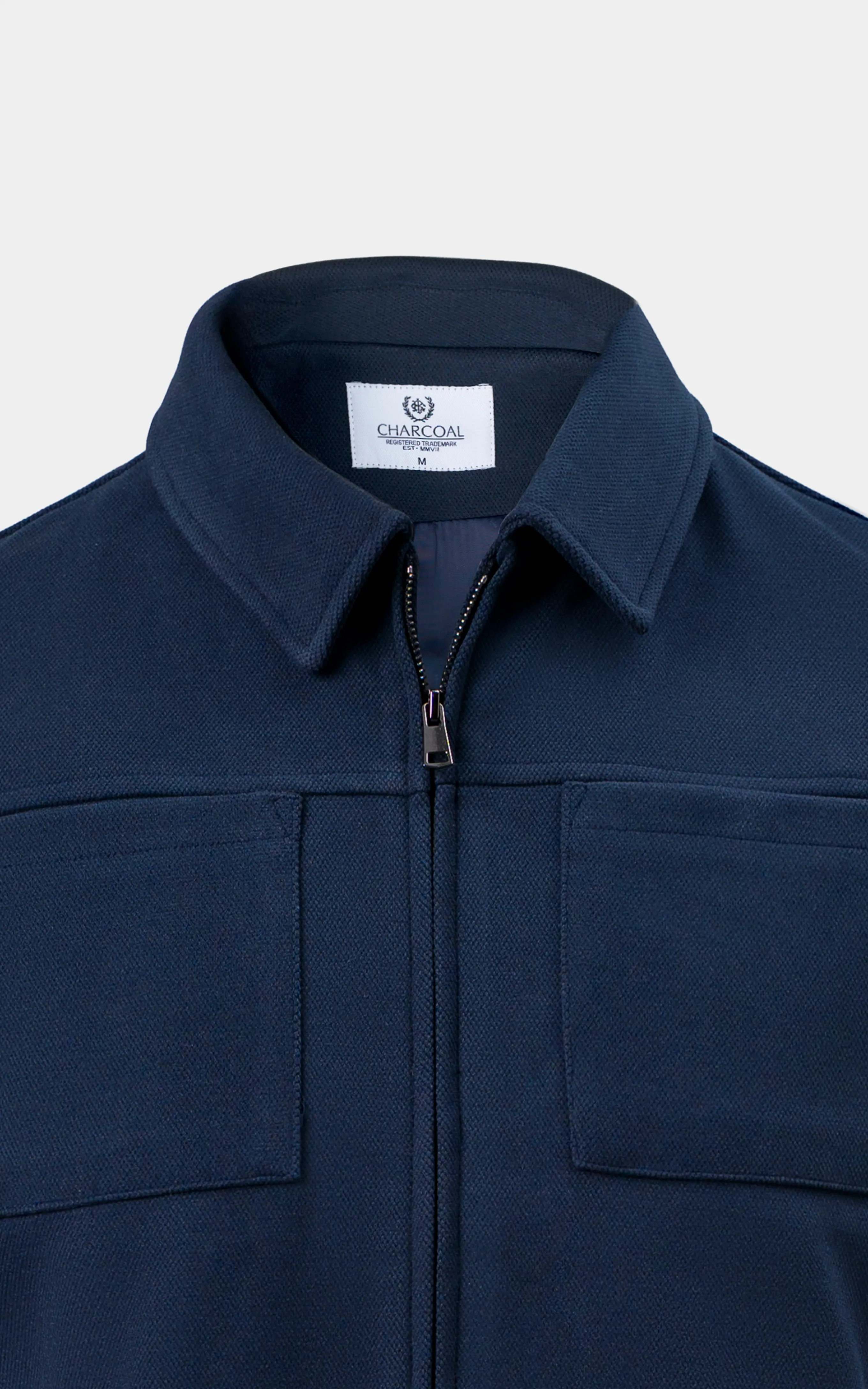 REGULAR FIT FULLSLEEVE COLLAR JACKET NAVY - Image 2