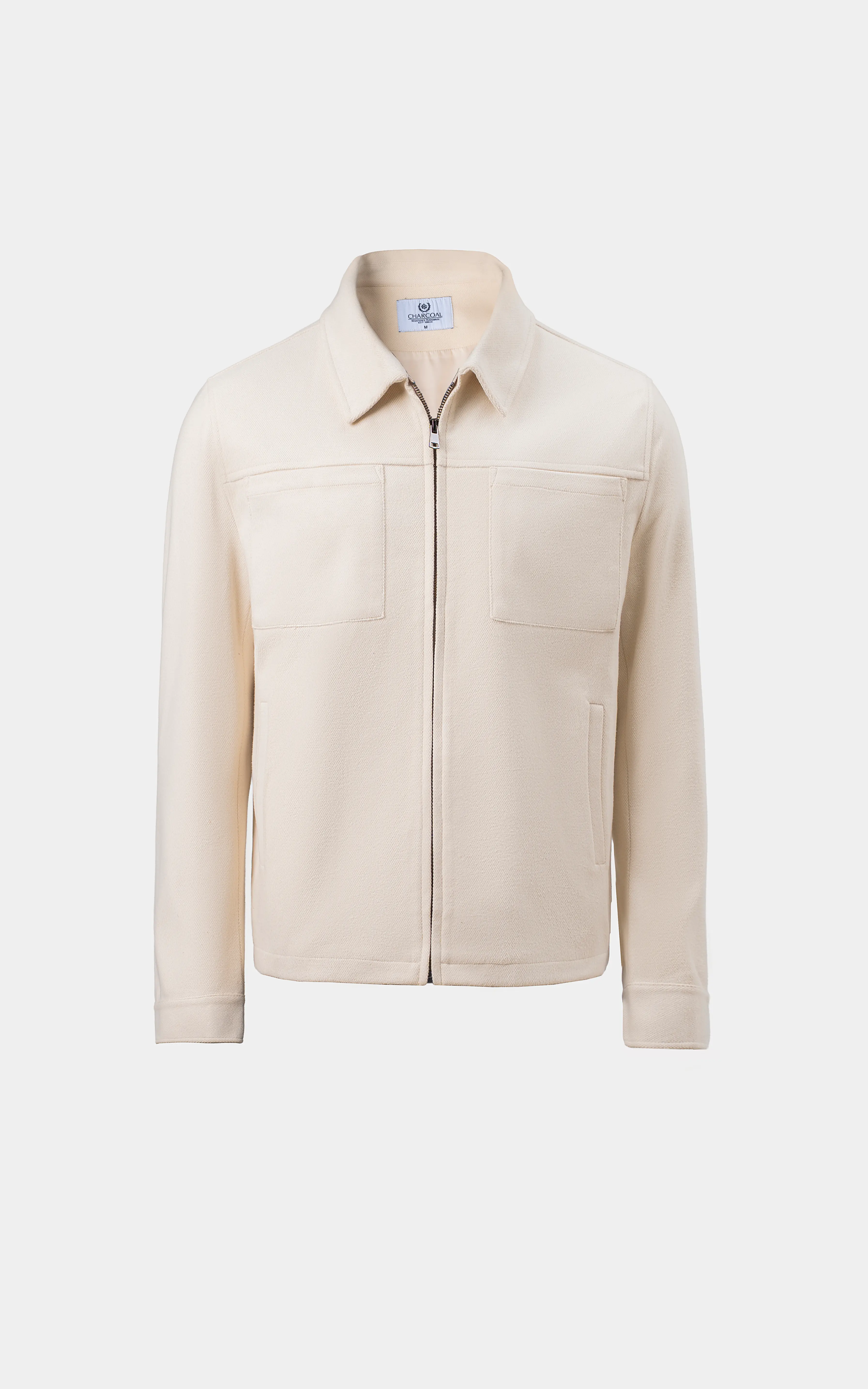 REGULAR FIT FULLSLEEVE COLLAR JACKET OFF WHITE