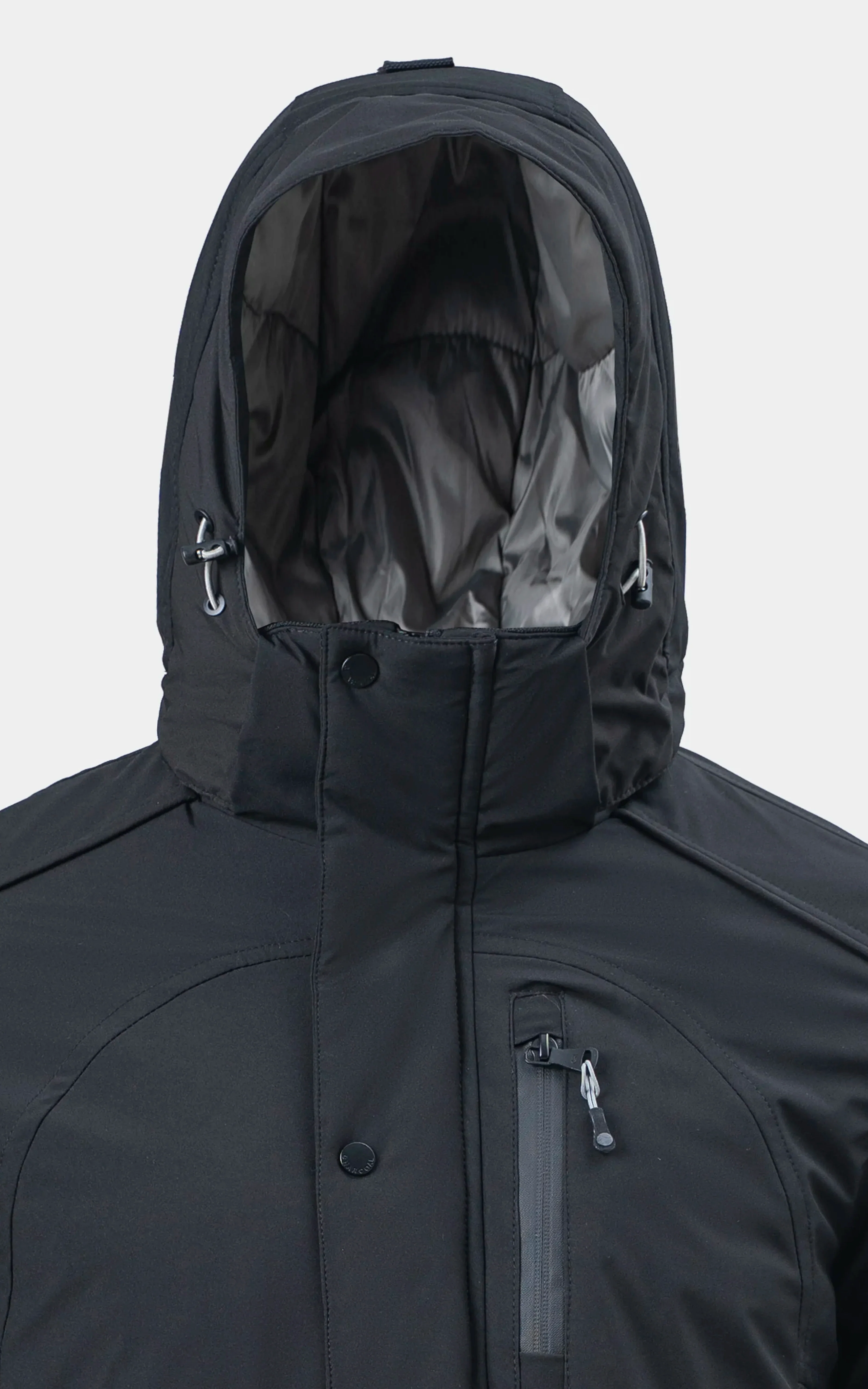 REGULAR FIT FULLSLEEVE PUFFER JACKET BLACK - Image 2