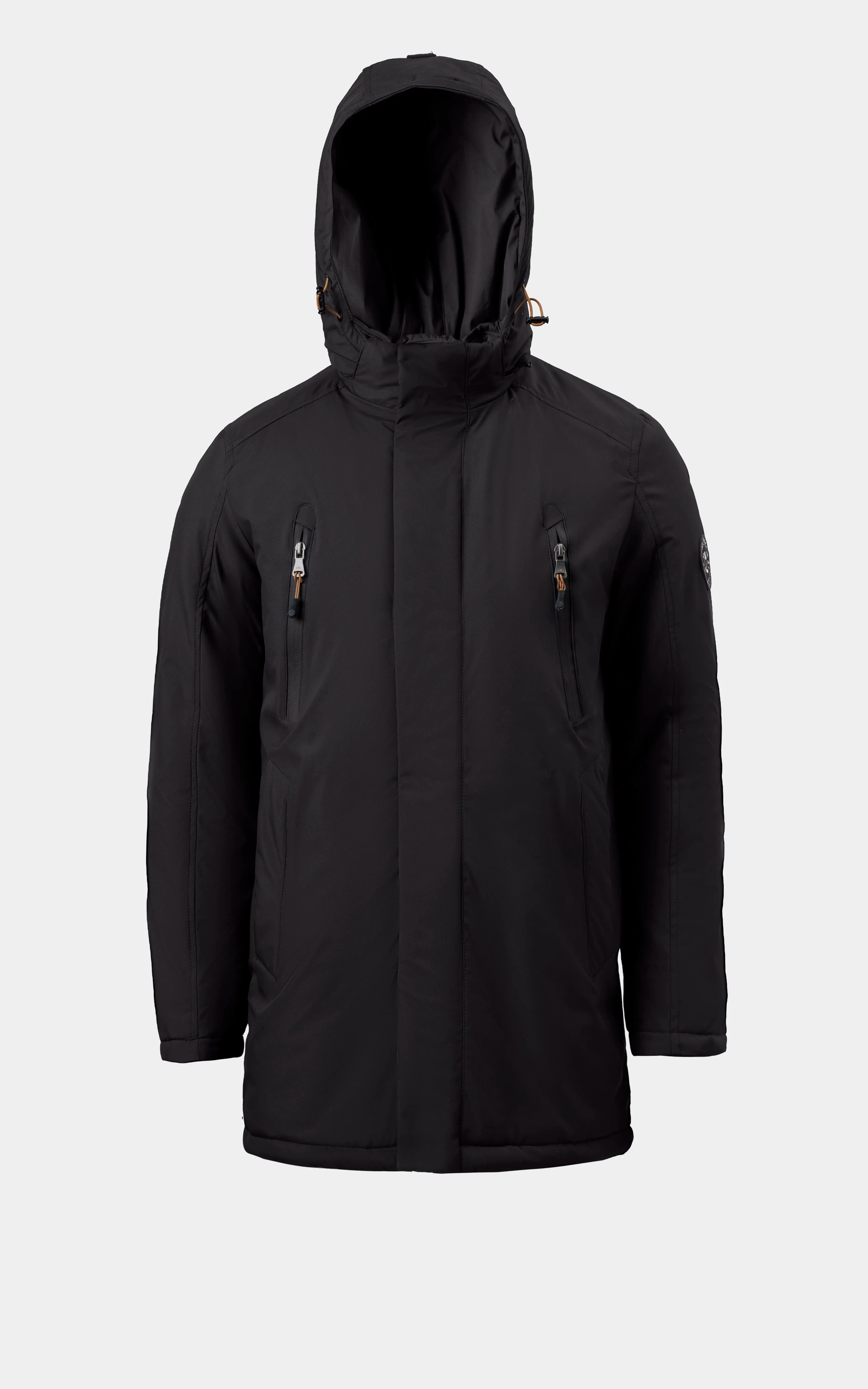 REGULAR FIT FULLSLEEVE PUFFER LONG JACKET BLACK