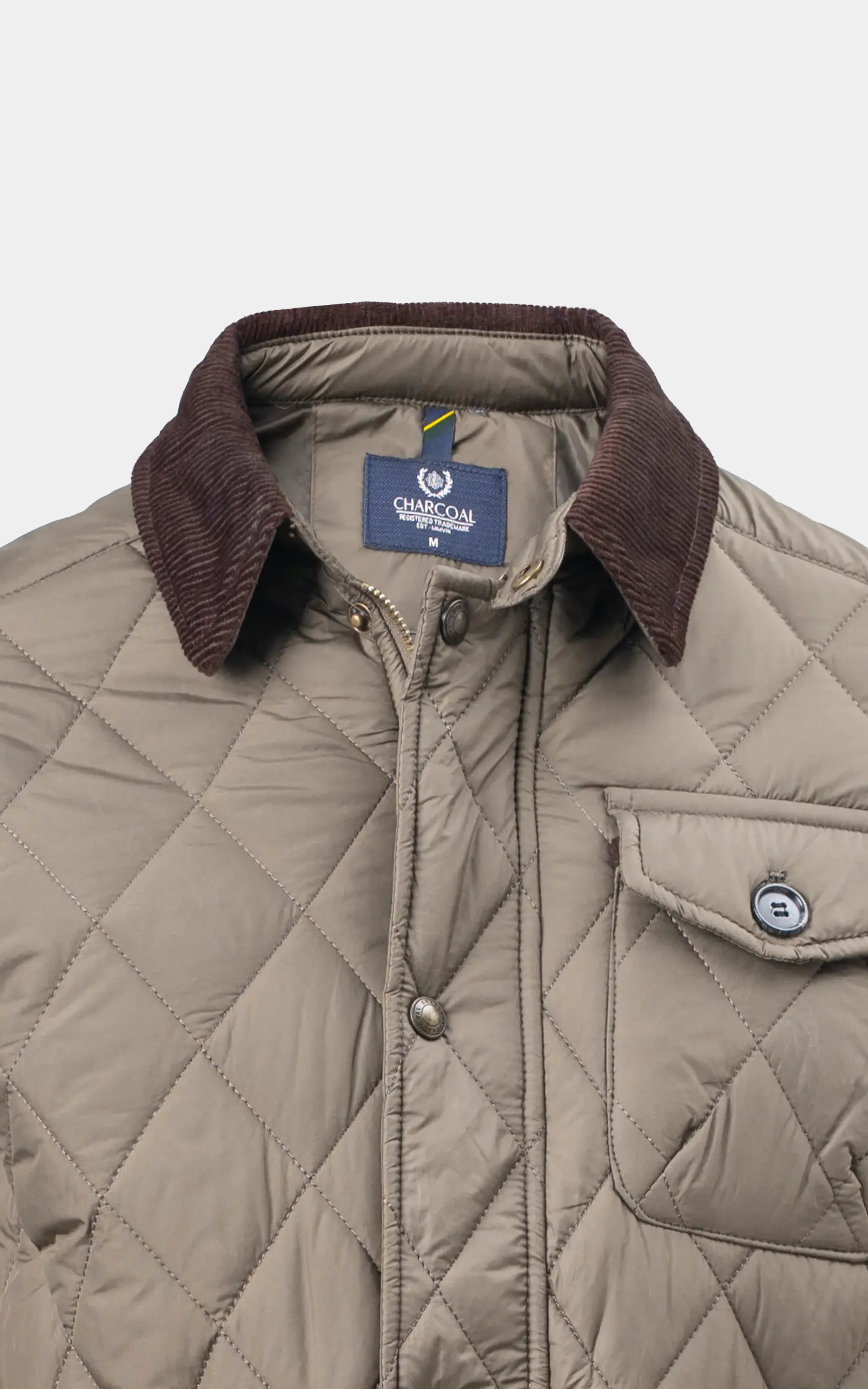 REGULAR FIT FULLSLEEVE QUILTED JACKET OLIVE - Image 2