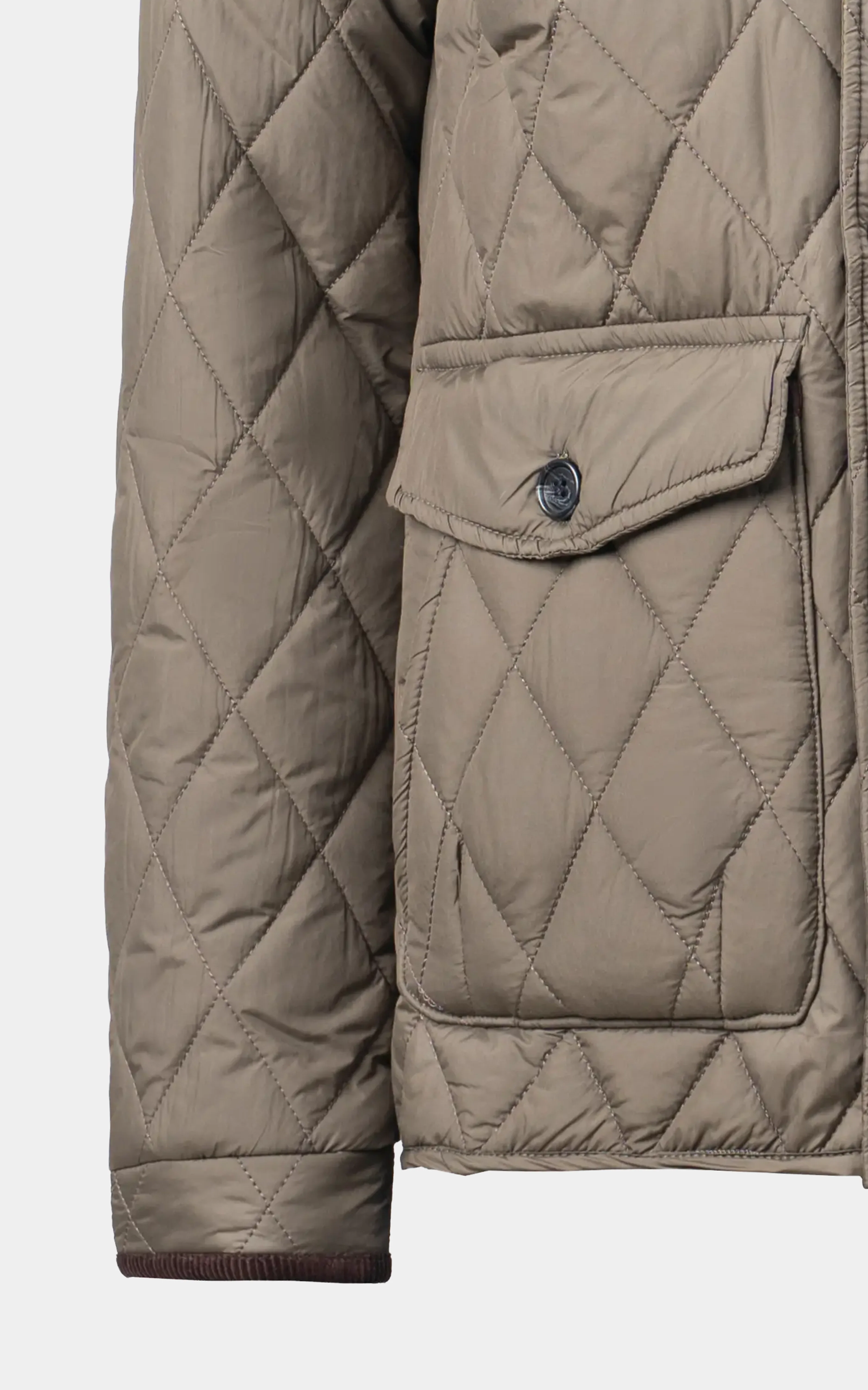 REGULAR FIT FULLSLEEVE QUILTED JACKET OLIVE - Image 3