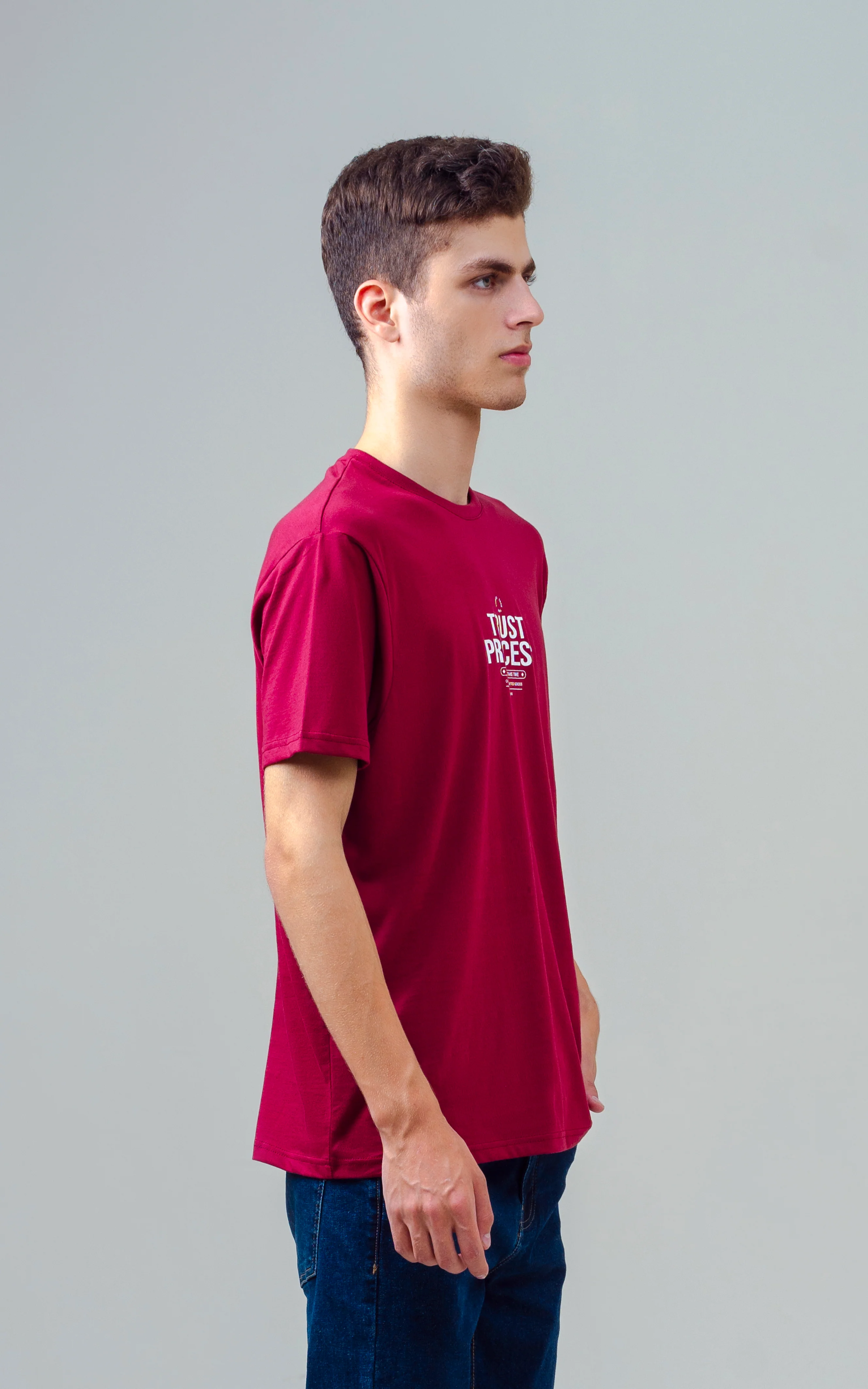 REGULAR FIT GRAPHIC T SHIRT MAROON - Image 6