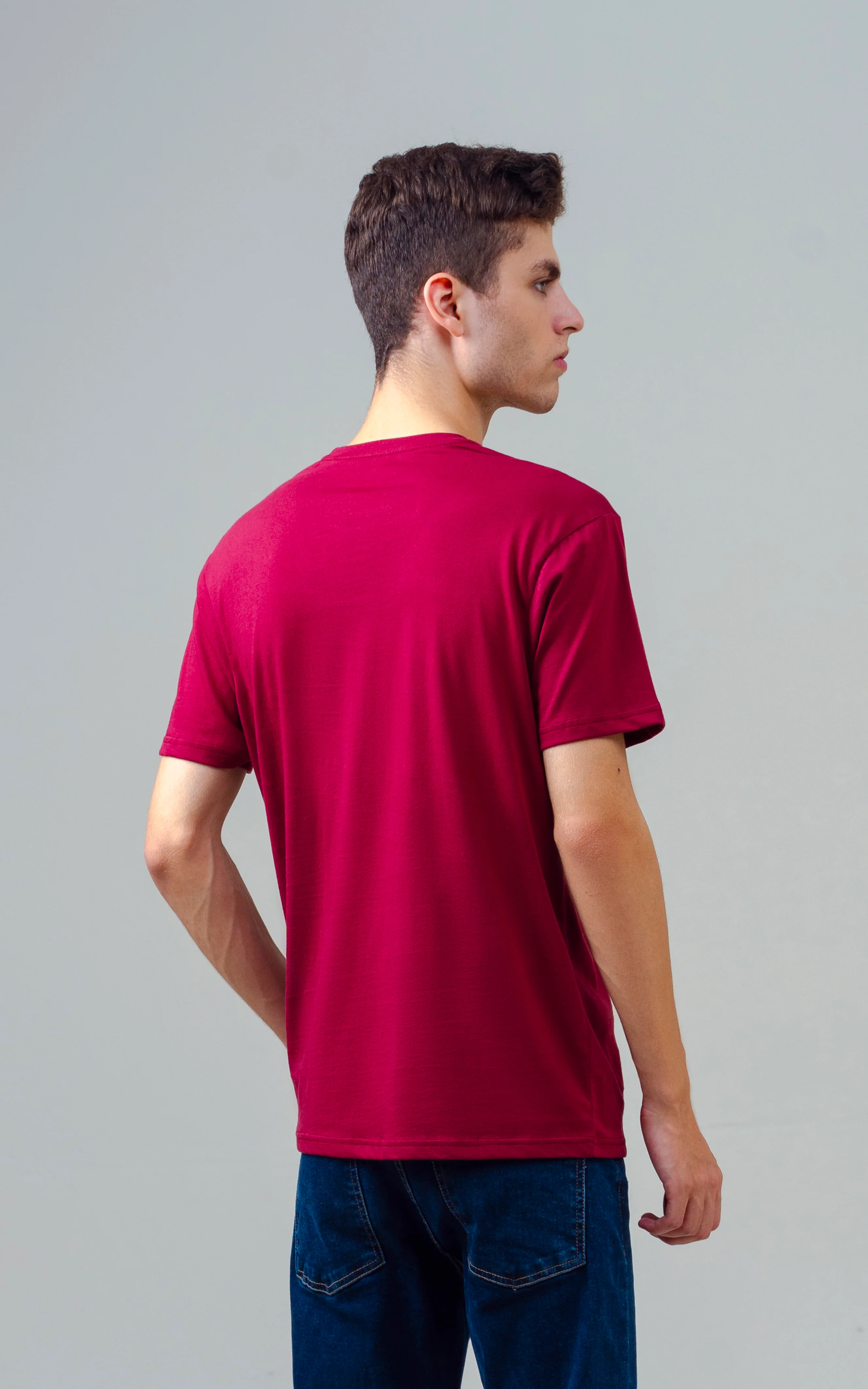 REGULAR FIT GRAPHIC T SHIRT MAROON - Image 7