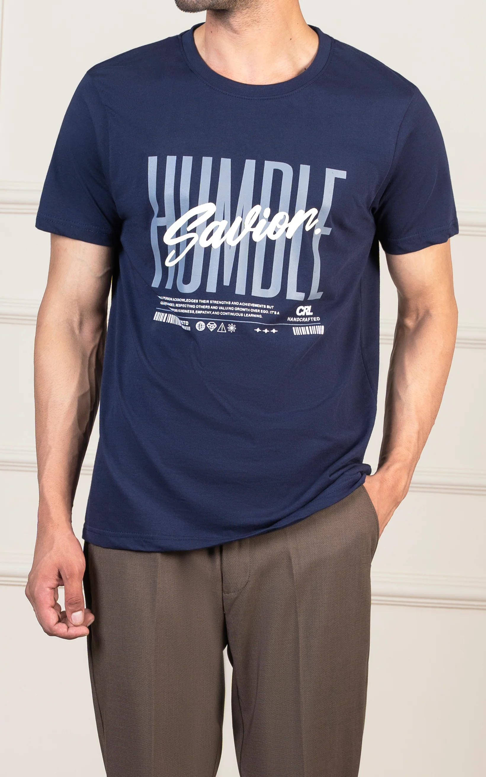 REGULAR FIT GRAPHIC T-SHIRT NAVY