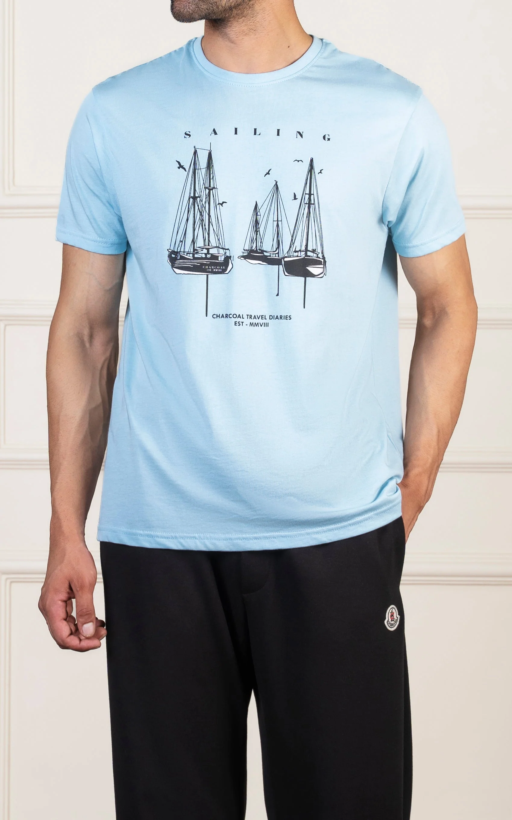 REGULAR FIT GRAPHIC T-SHIRT SKY - Image 6