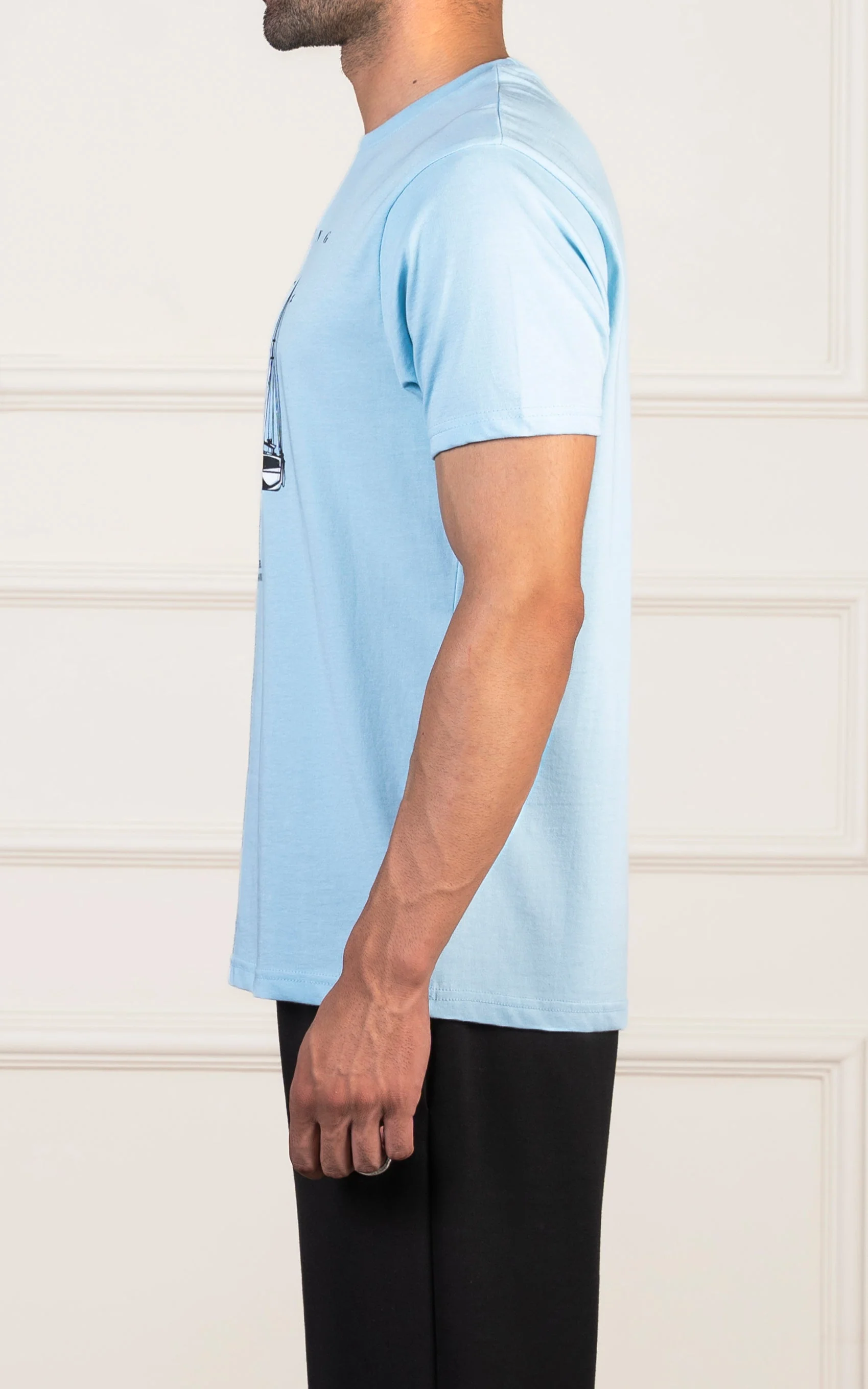 REGULAR FIT GRAPHIC T-SHIRT SKY - Image 9