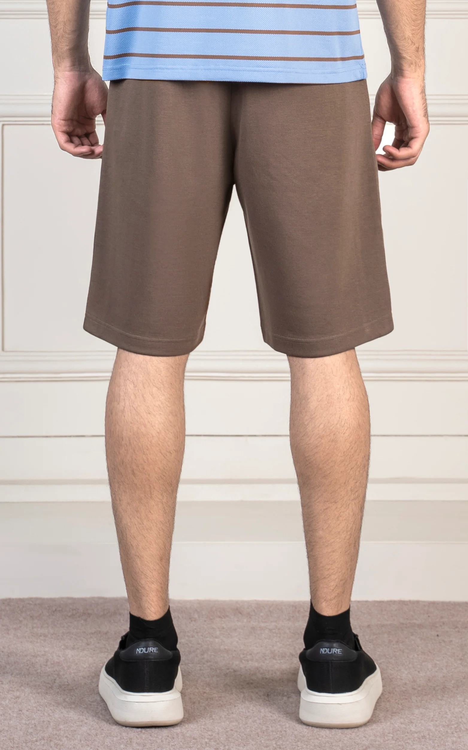 REGULAR FIT INTERLOCK SHORT DARK KHAKI - Image 3