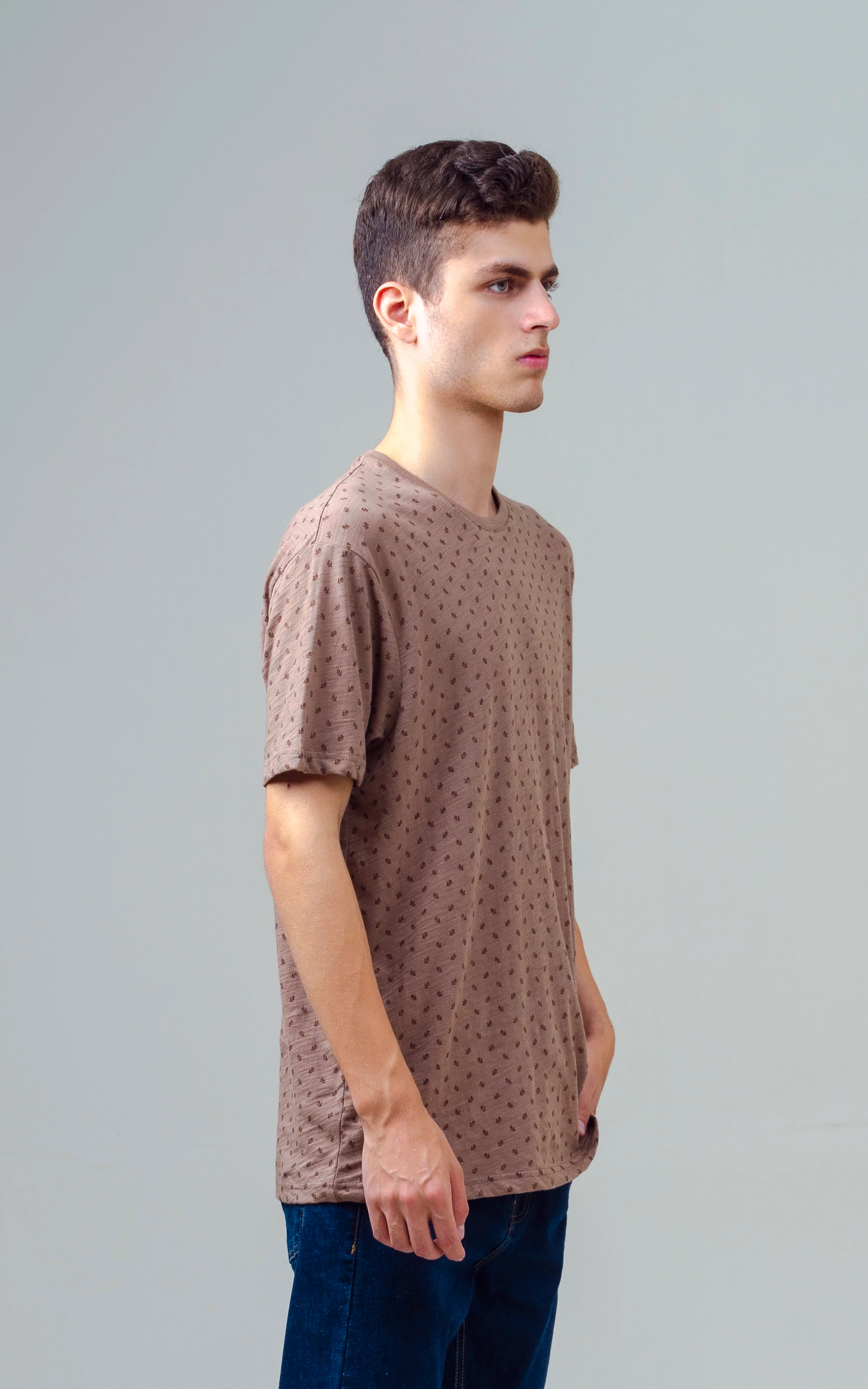 REGULAR FIT PRINTED T SHIRT KHAKI - Image 6