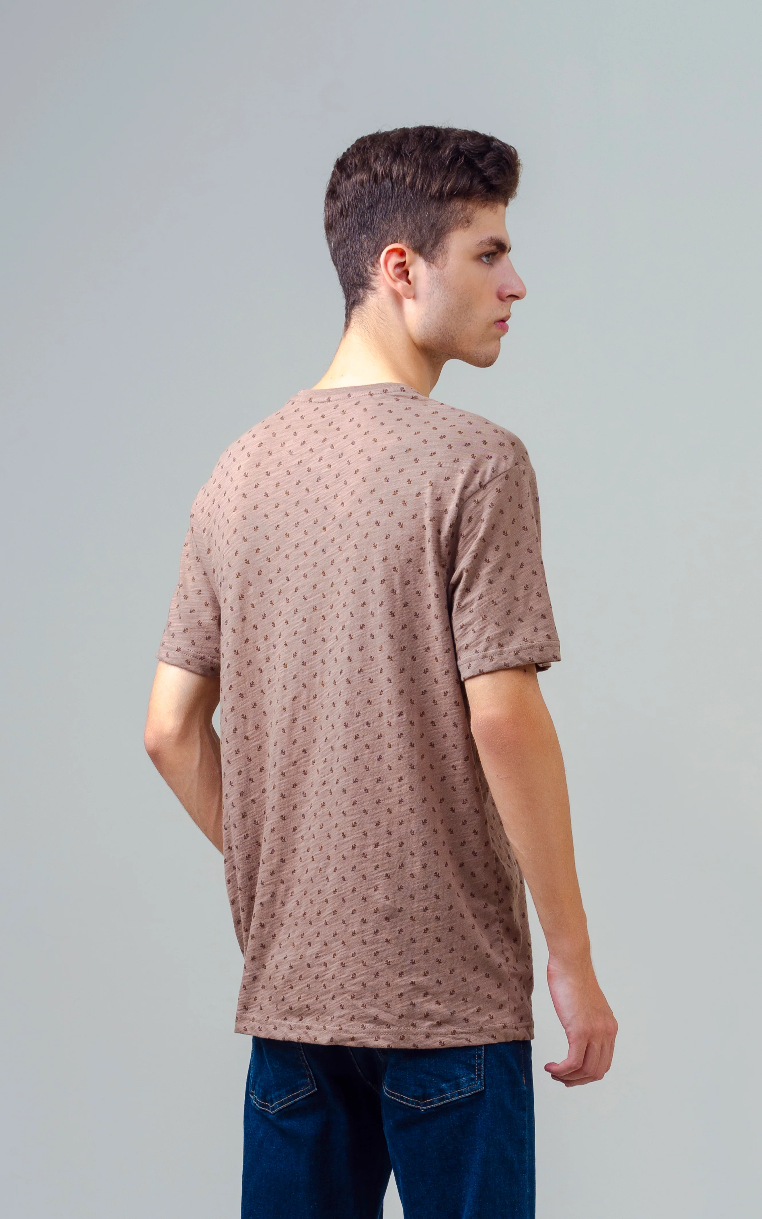 REGULAR FIT PRINTED T SHIRT KHAKI - Image 7