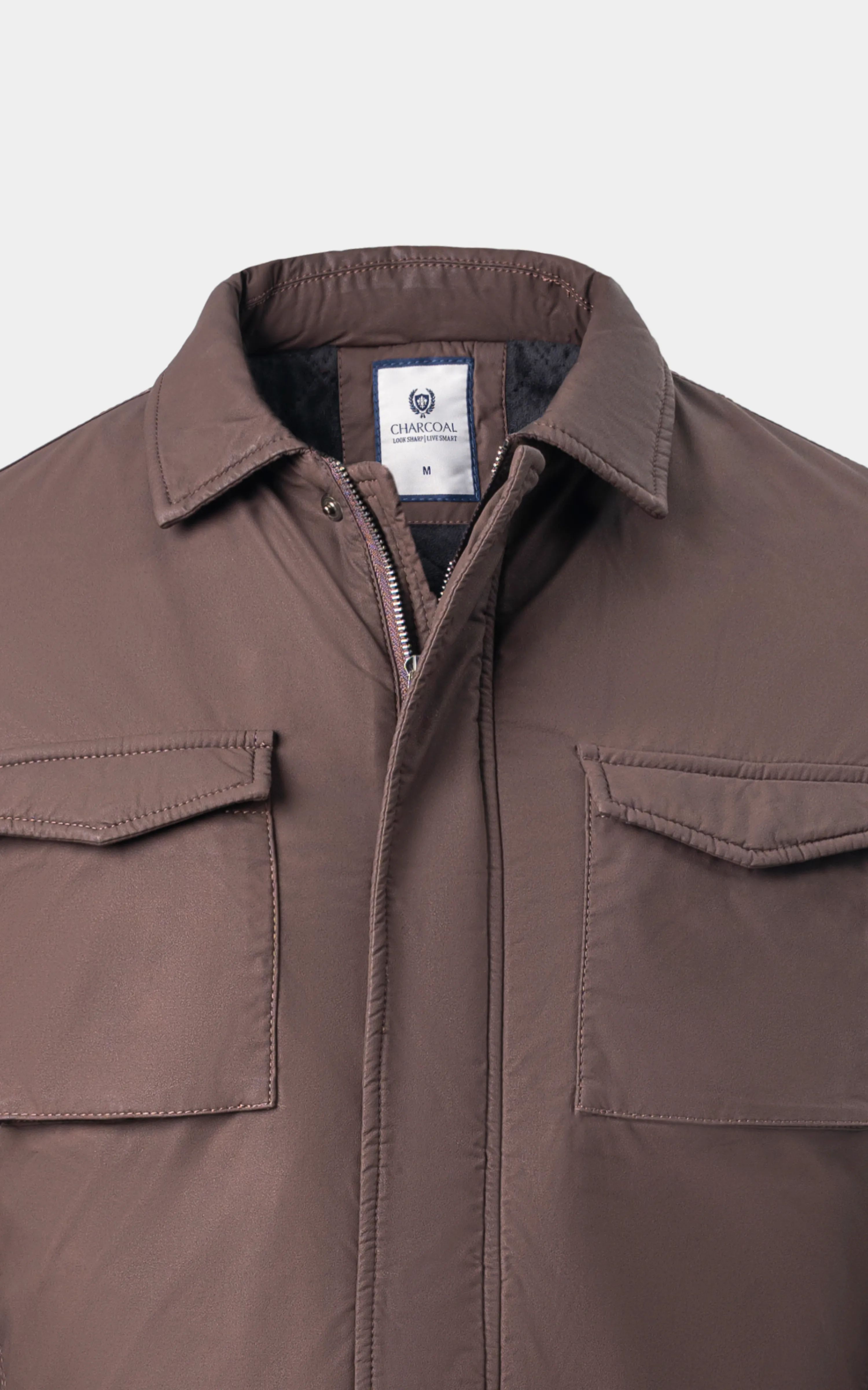 REGULAR FULLSLEEVE JACKET WITH FRONT DOUBLE FLAP POCKET COFFEE - Image 2