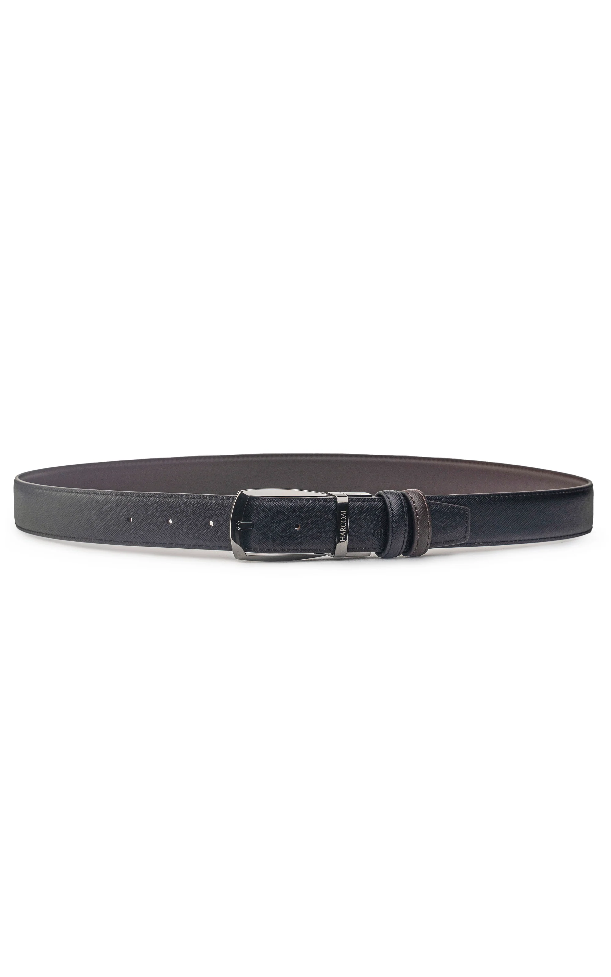 Self Textured  Reversible Belt Black/ Brown - Image 3