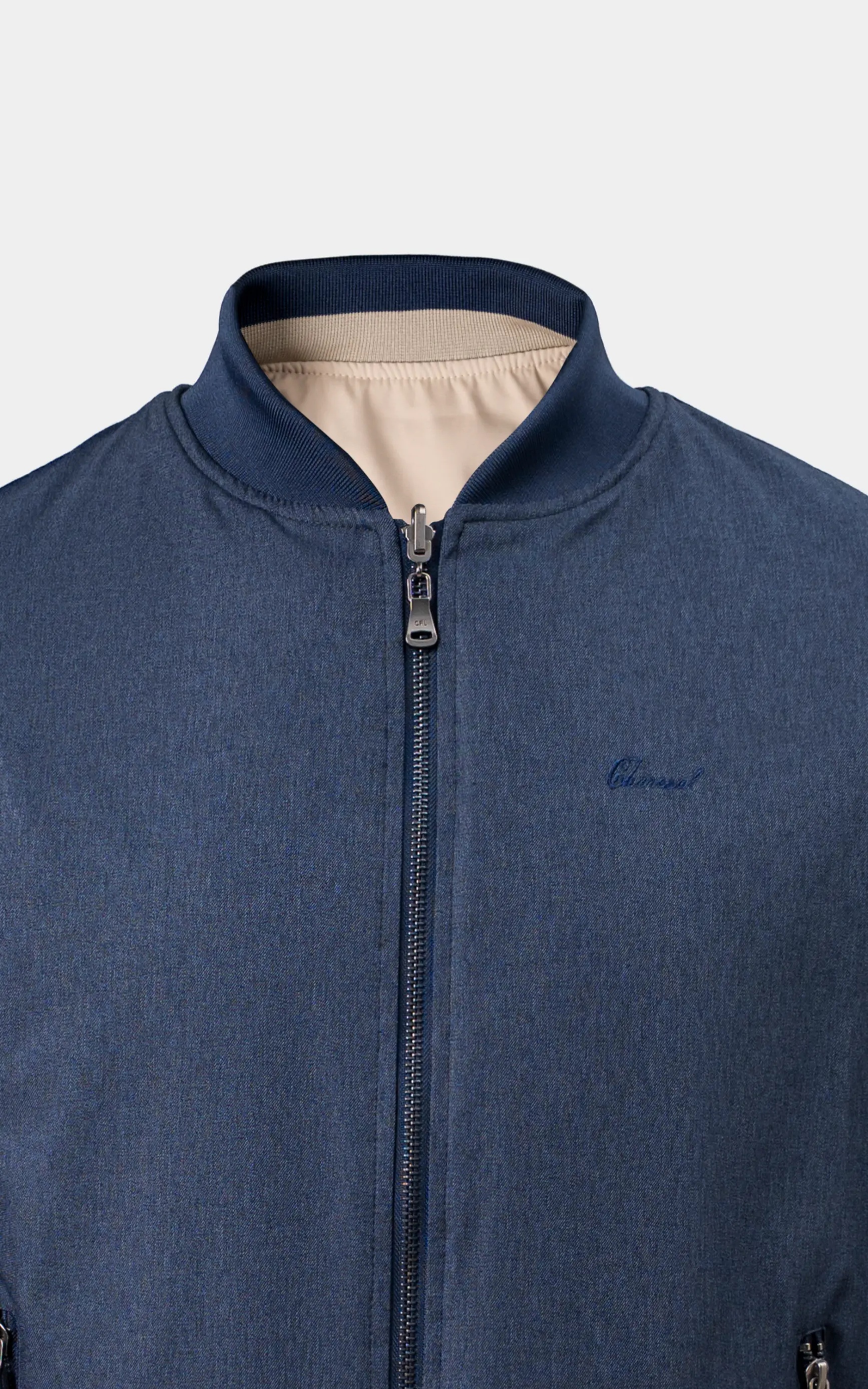 REVERSIBLE BOMBER JACKET BLUE BROWN - Image 2