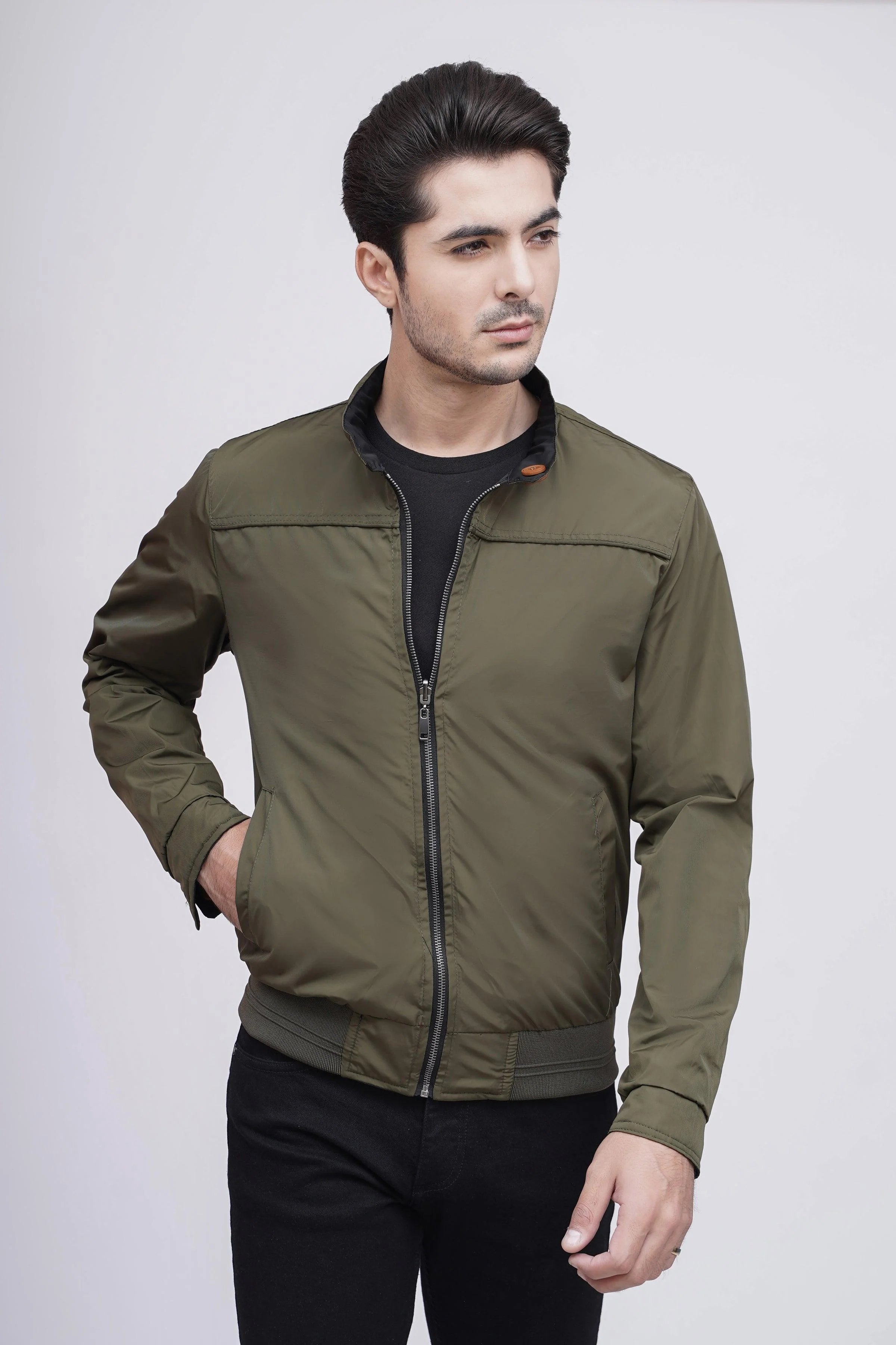 REVERSIBLE JACKET FULL SLEEVE BLACK GREEN - Image 6