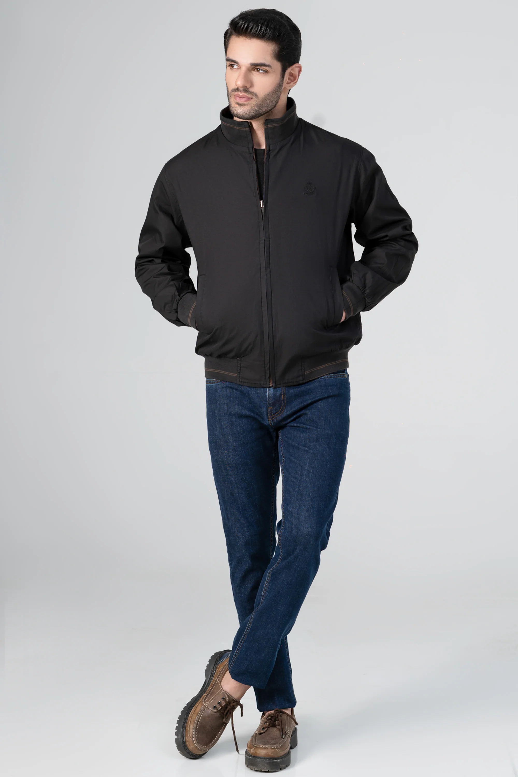 REVERSIBLE TIPPING JACKET FULL SLEEVE BROWN BLACK - Image 3
