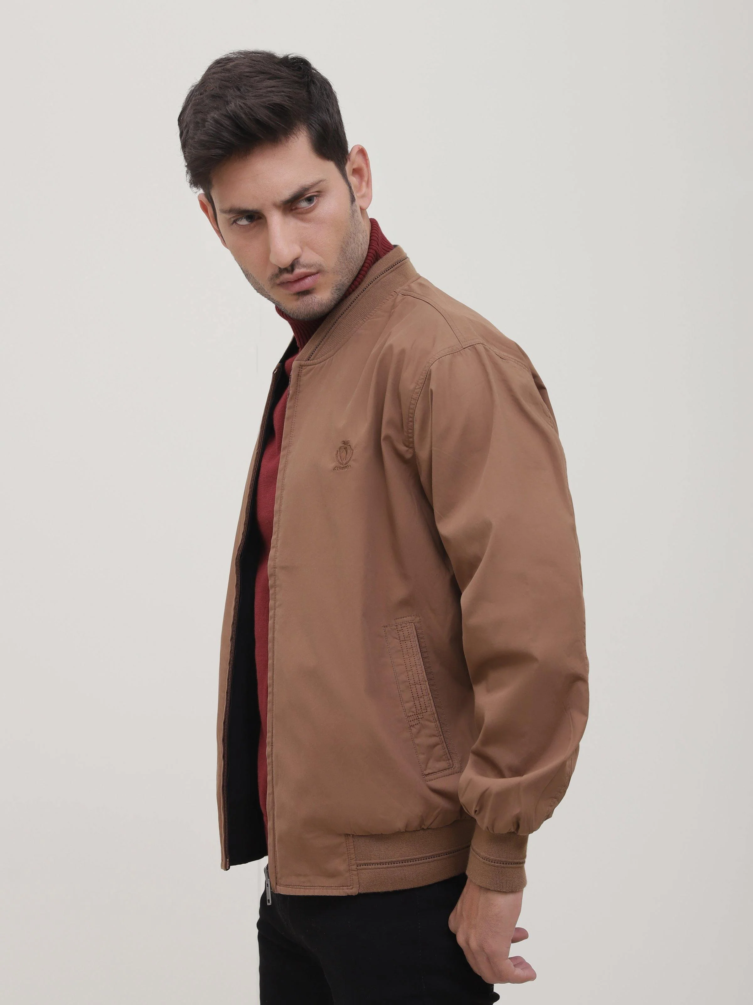 REVERSIBLE JACKET FULL SLEEVE KHAKI - Image 3