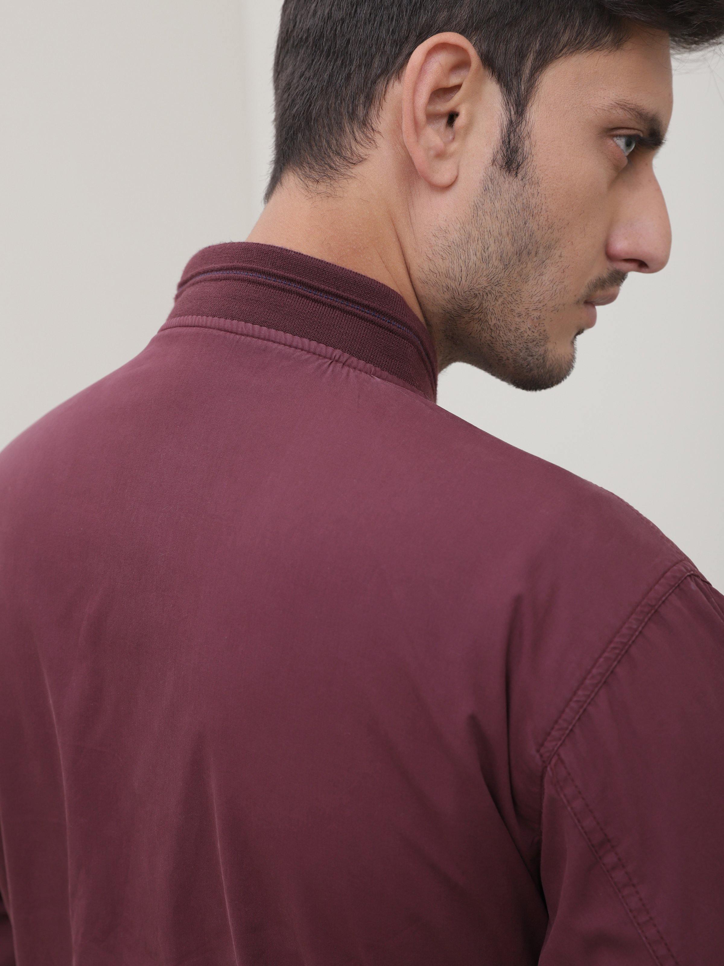 REVERSIBLE JACKET FULL SLEEVE MAROON - Image 5