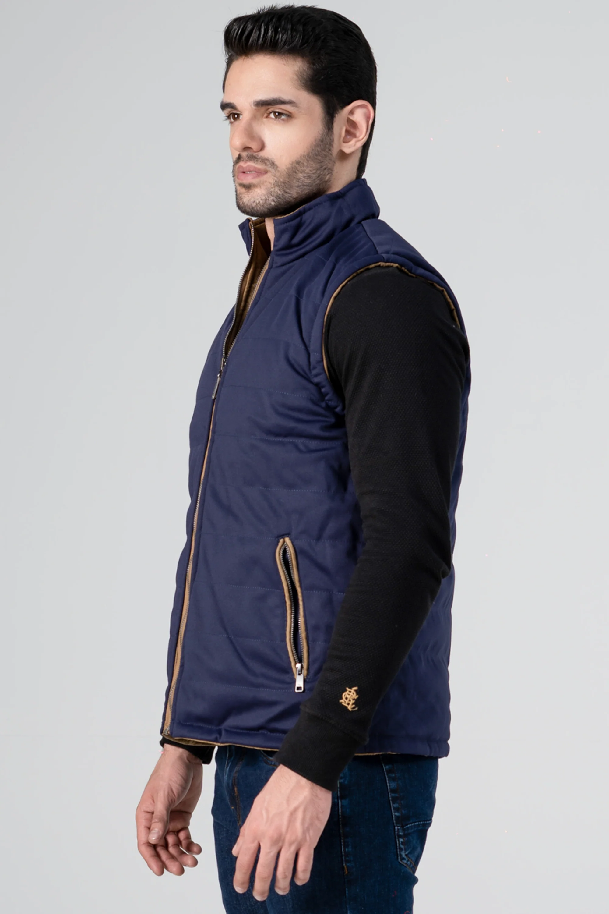 Reversible Suede Jacket KHAKI NAVY - Image 7