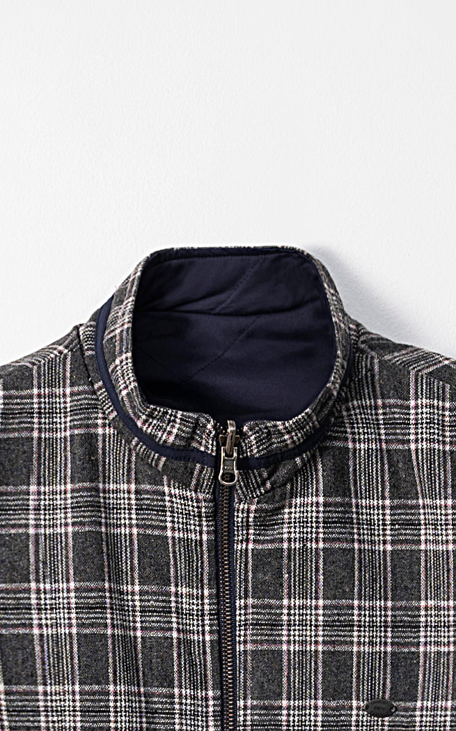 WOOL QUILTED SLEEVELESS REVERSIBLE JACKET GREY WHITE - Image 2