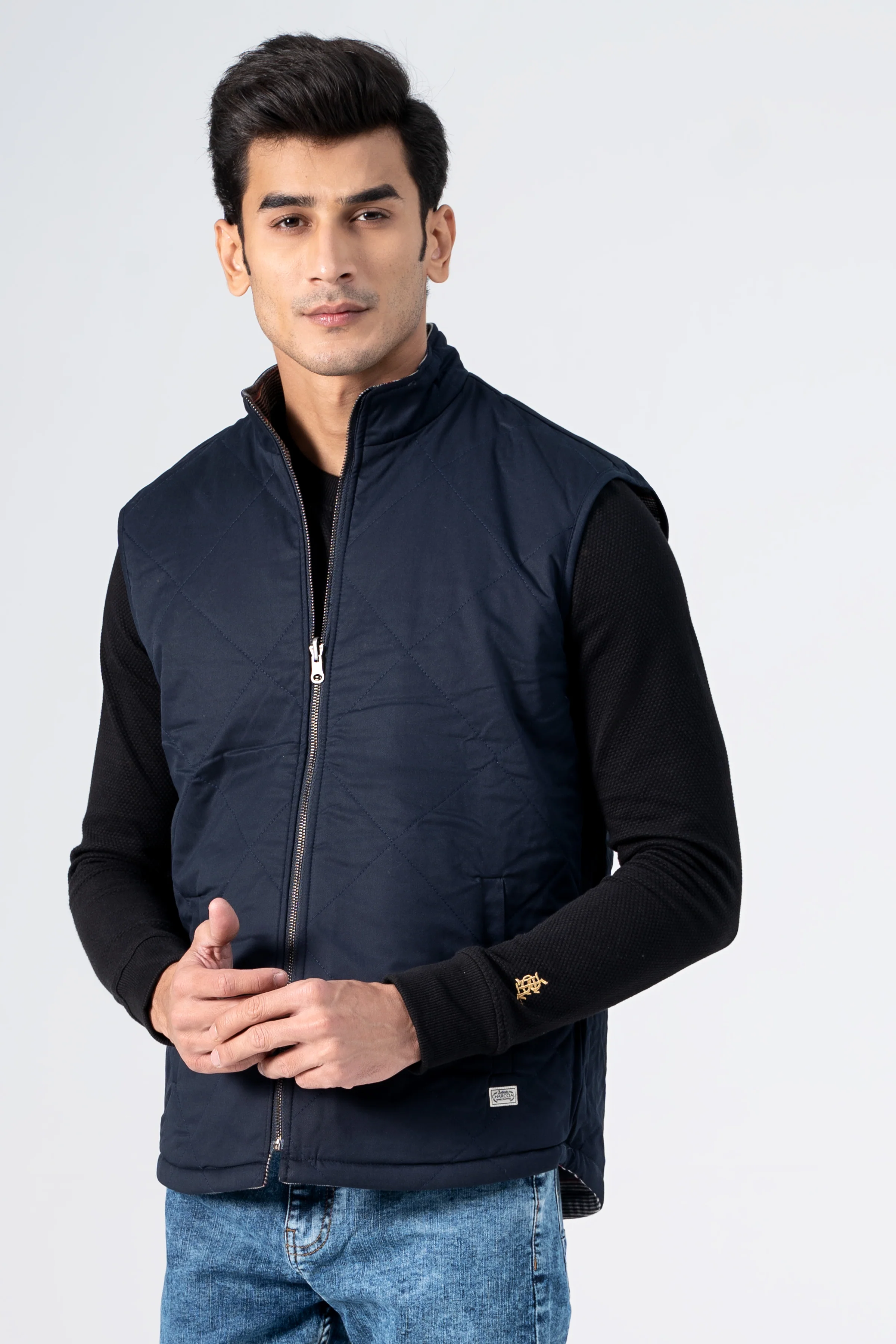 Reversible Quilted Jacket Khaki Black - Image 7