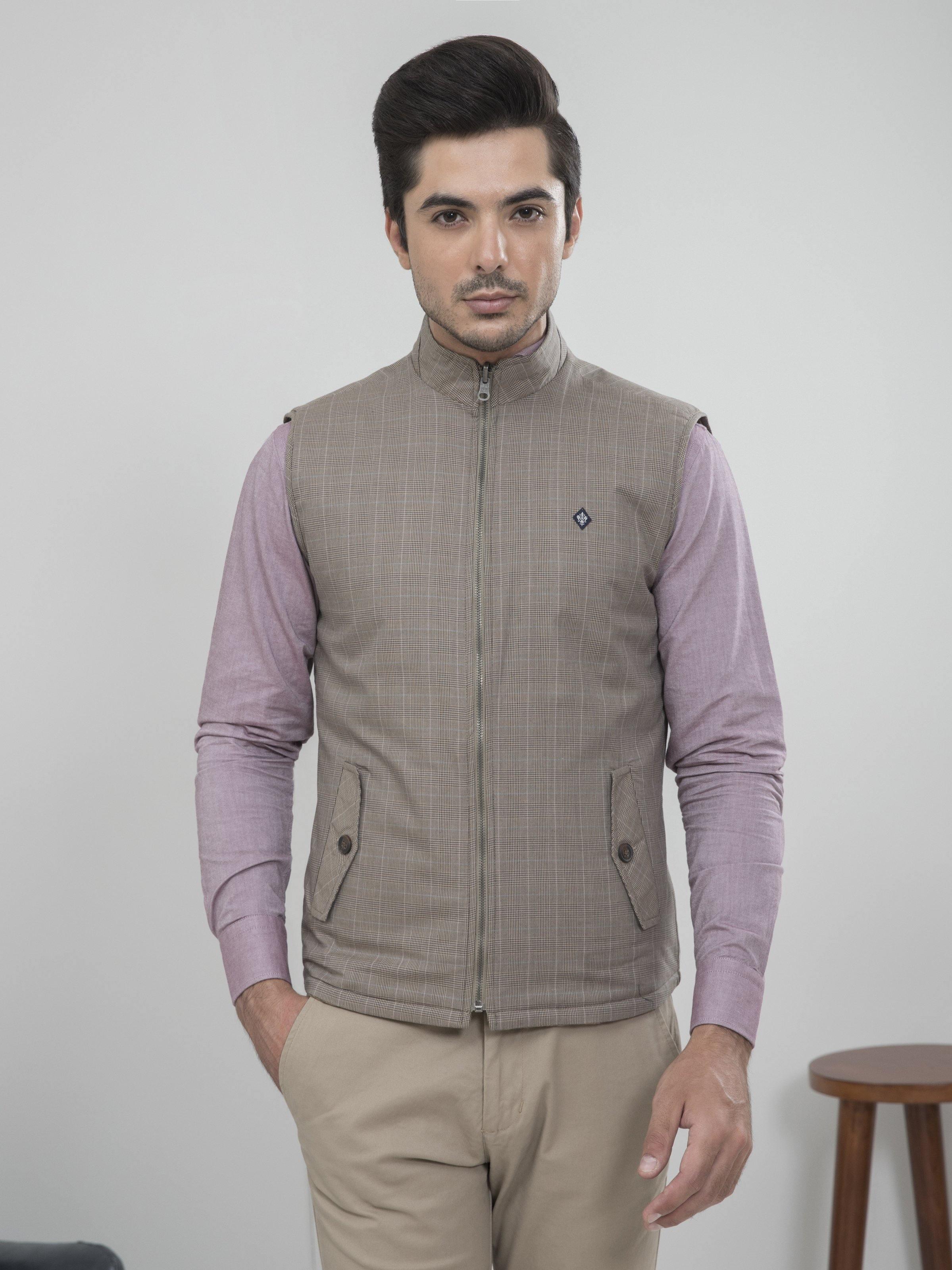 REVERSIBLE SLEEVELESS KHAKI GREY