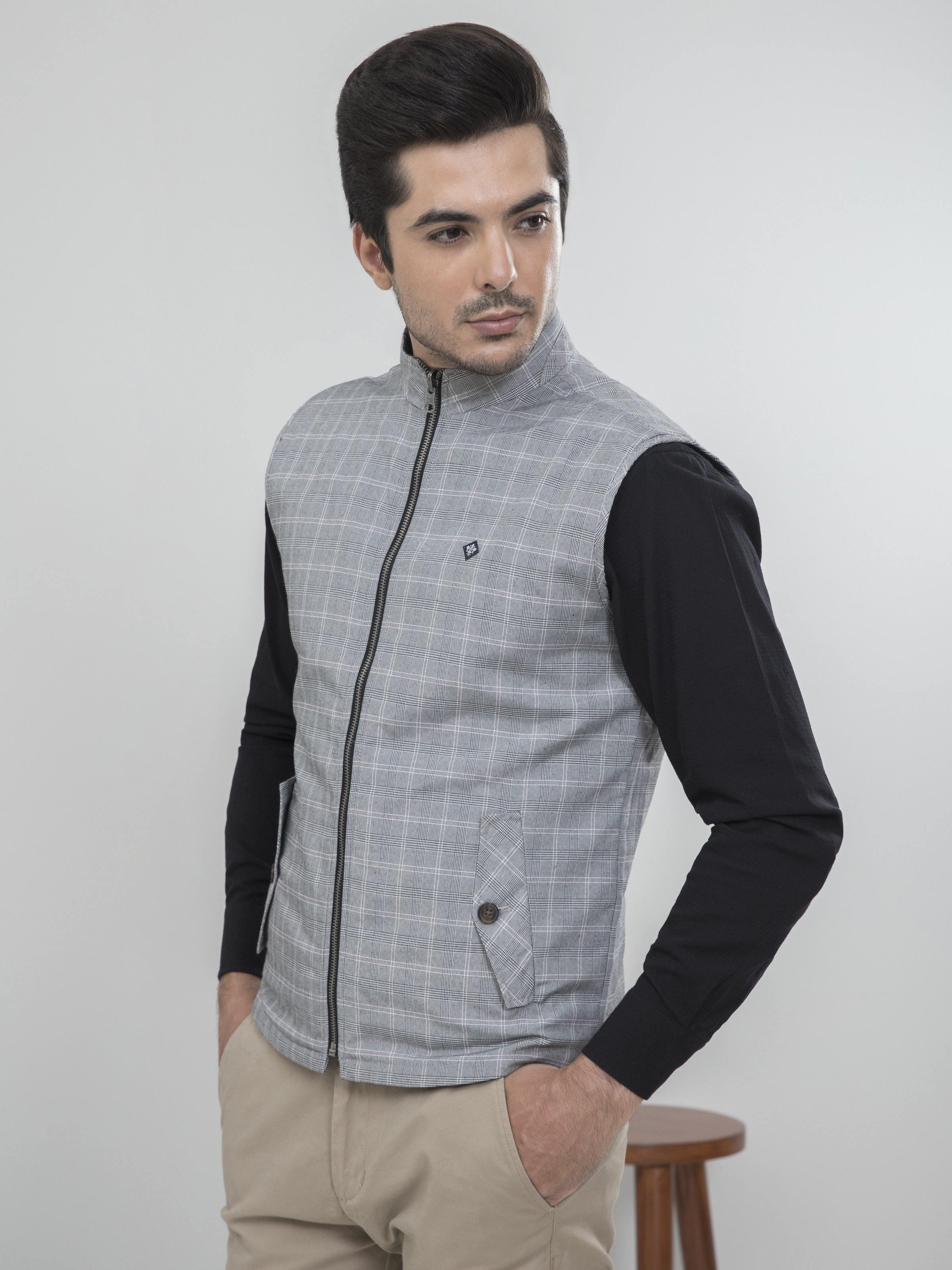 REVERSIBLE SLEEVELESS WHITE BLACK CHECK - Image 2