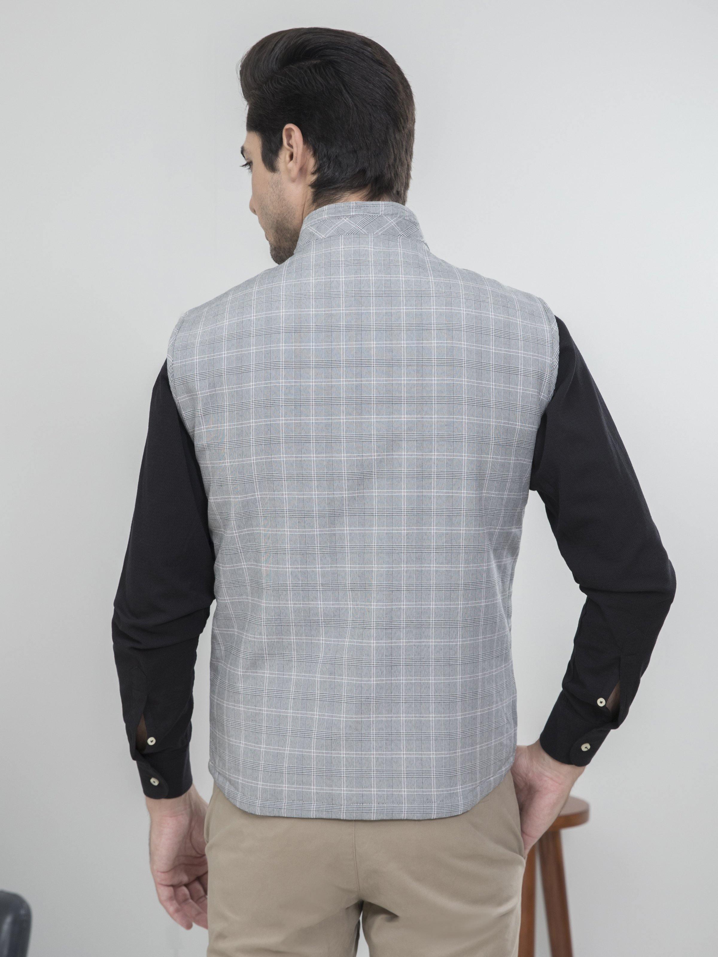 REVERSIBLE SLEEVELESS WHITE BLACK CHECK - Image 3