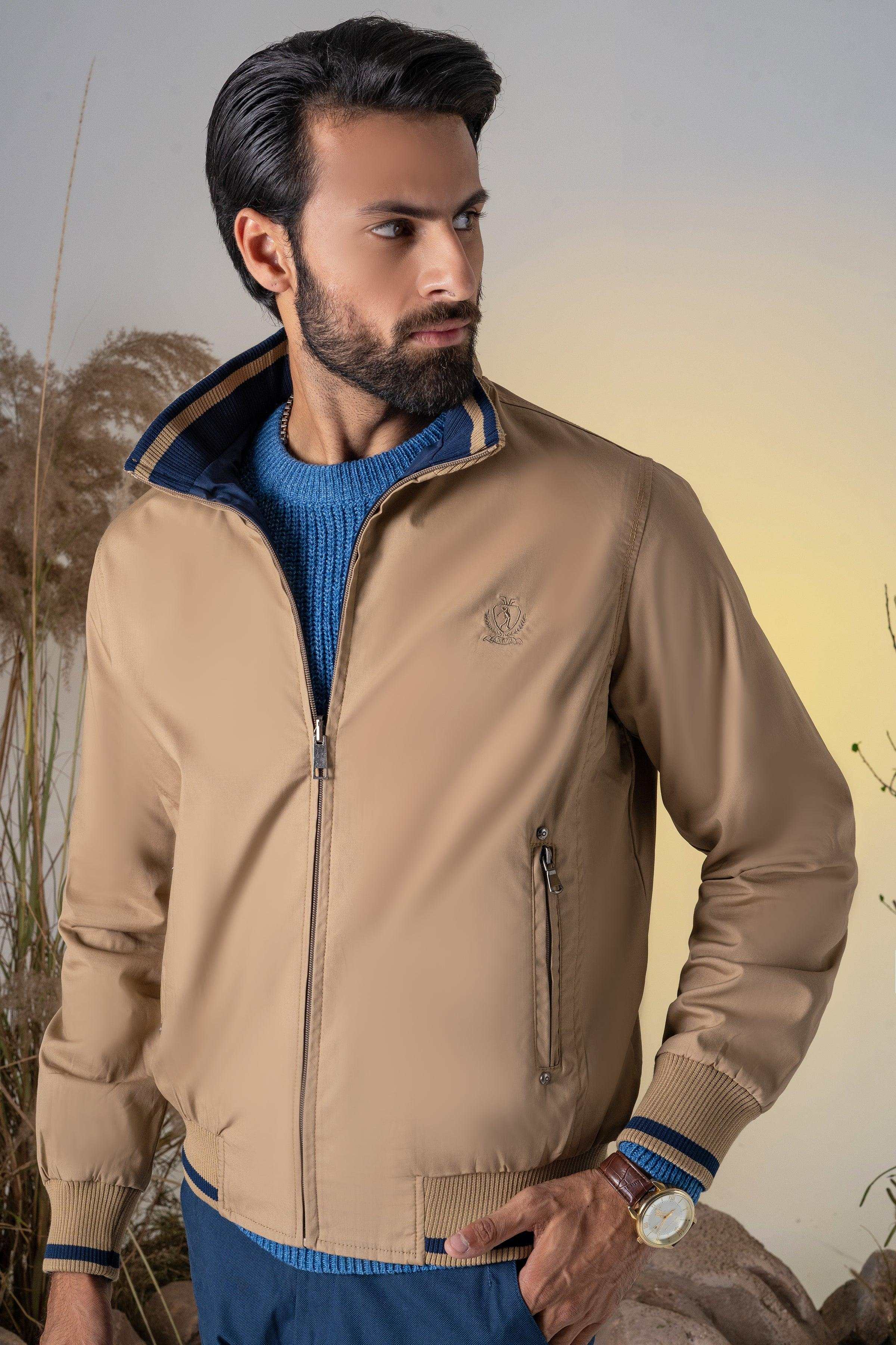 REVERSIBLE JACKET FULL SLEEVES KHAKI GREEN - Image 4