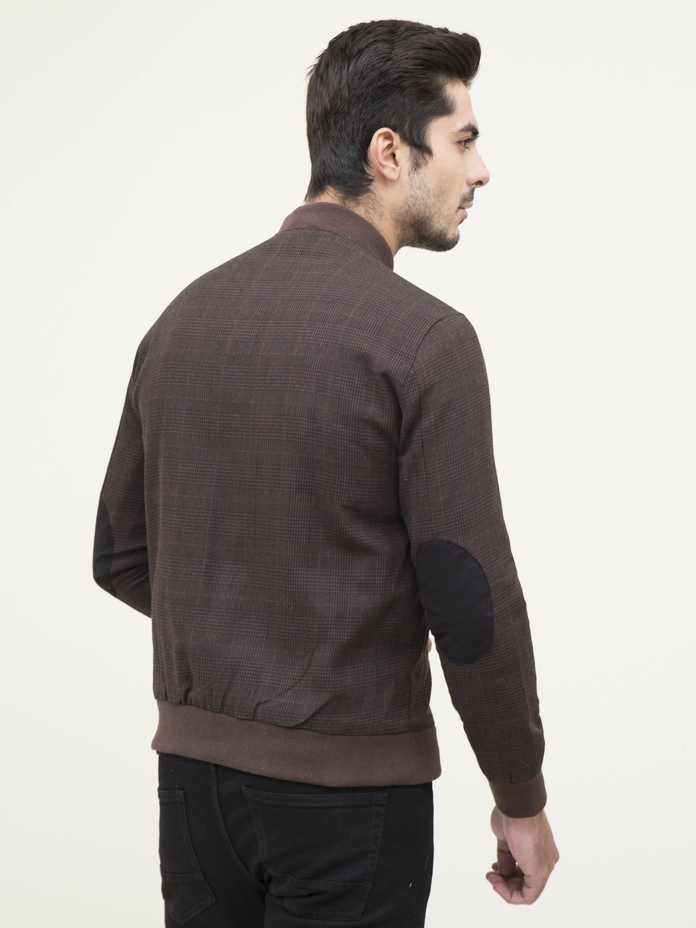 RIB BAN JACKET FULL SLEEVE BROWN BLACK - Image 3